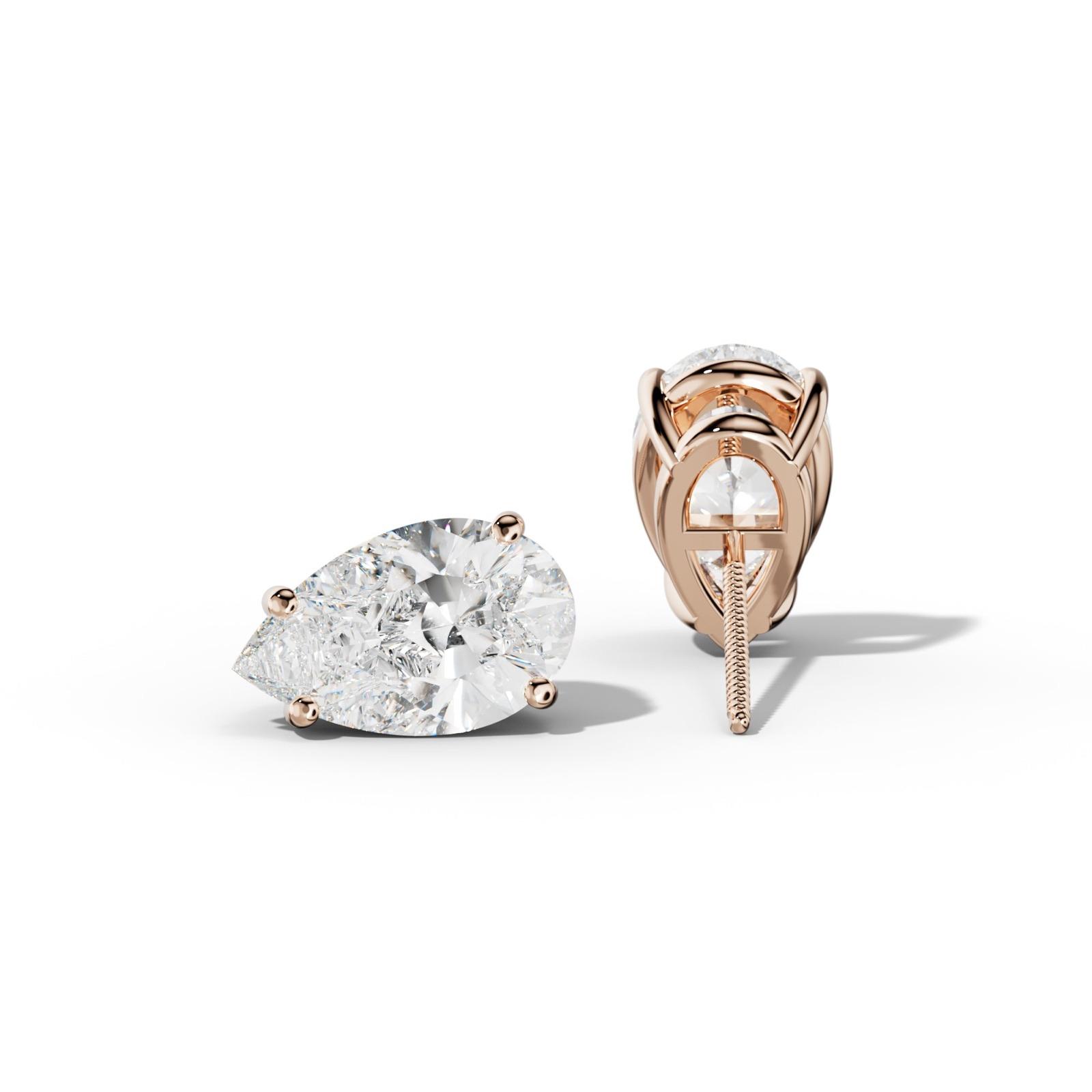 Classic Pear Shape Diamond Stud Earrings