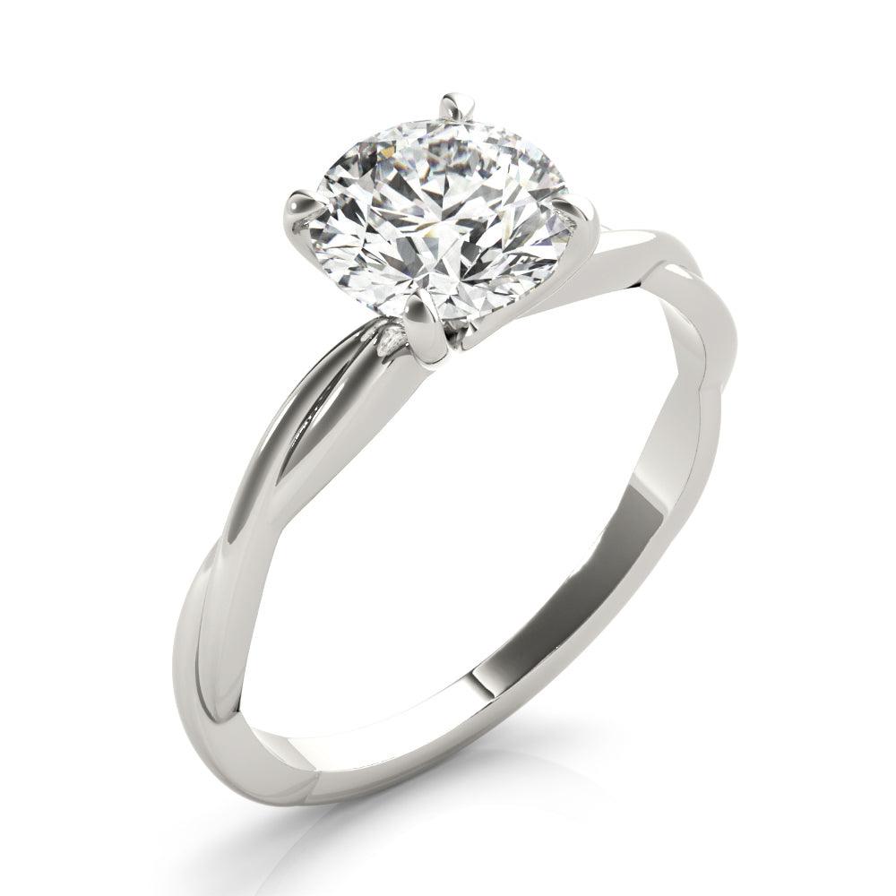 Twisted Vine Round Diamond Solitaire Engagement Ring