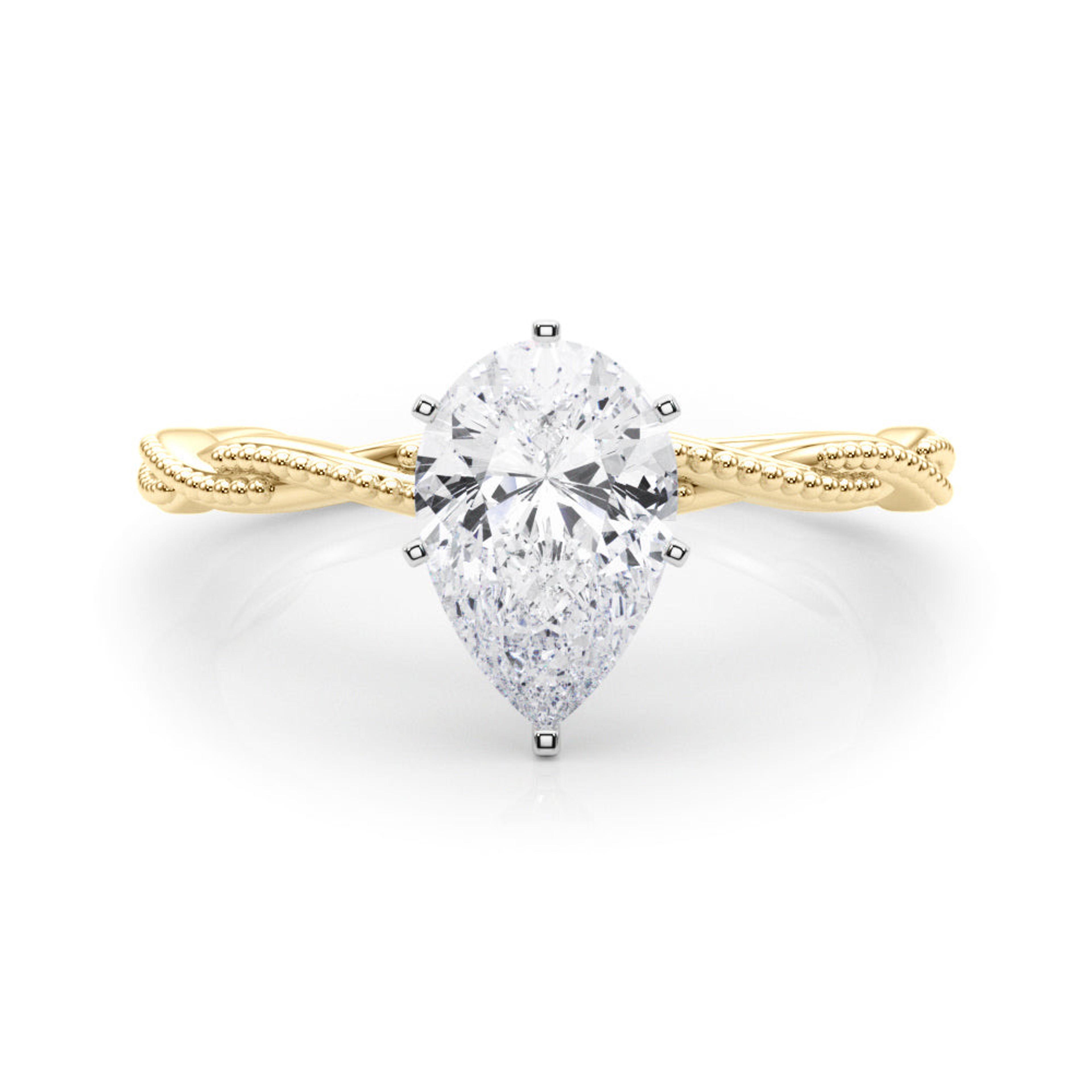 Anastasia Twisted Vine Pear Diamond Solitaire Engagement Ring