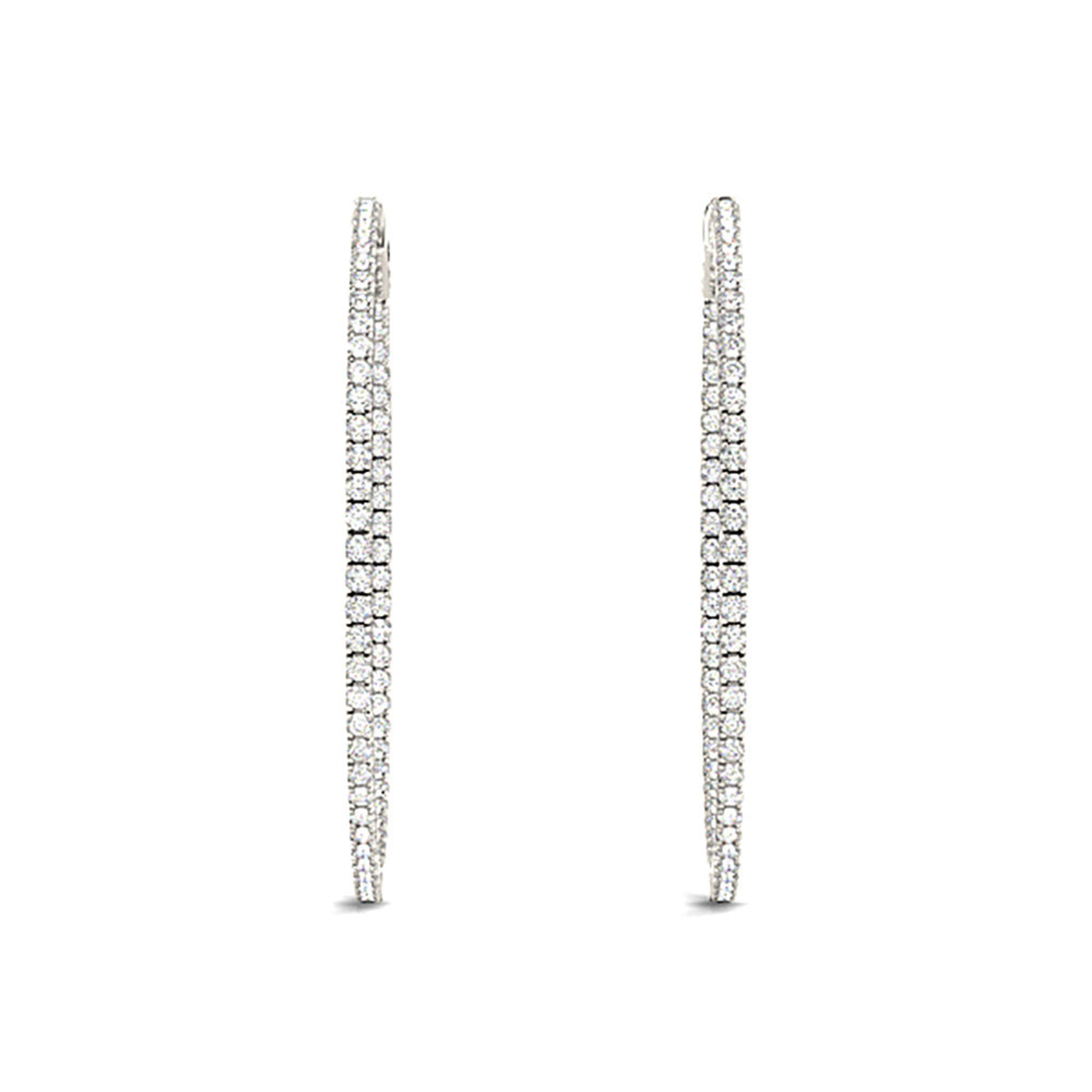 Inside-Out 1.25 ctw Diamond Hoop Earrings "U" Prong Set