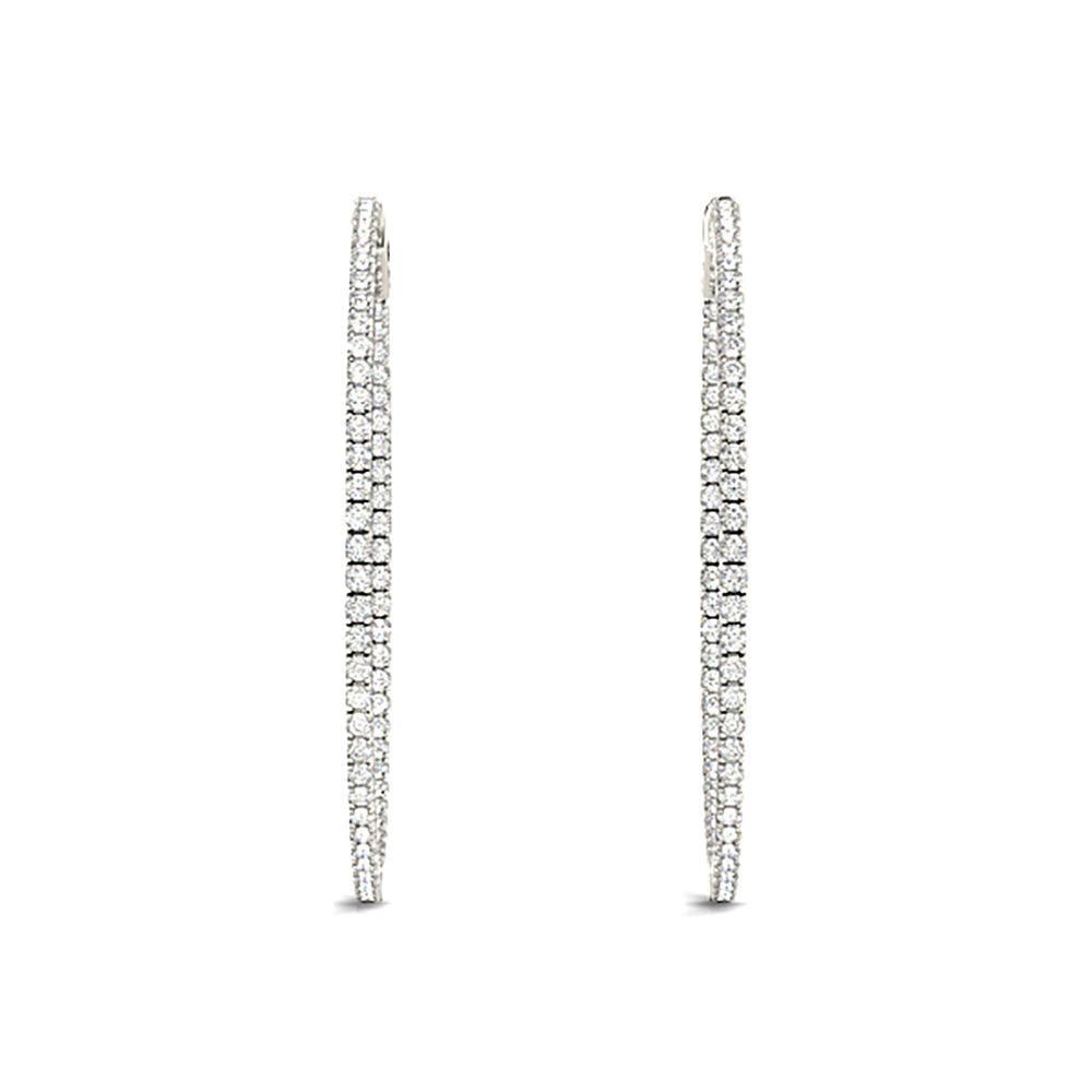 Inside-Out 1.25 ctw Diamond Hoop Earrings "U" Prong Set