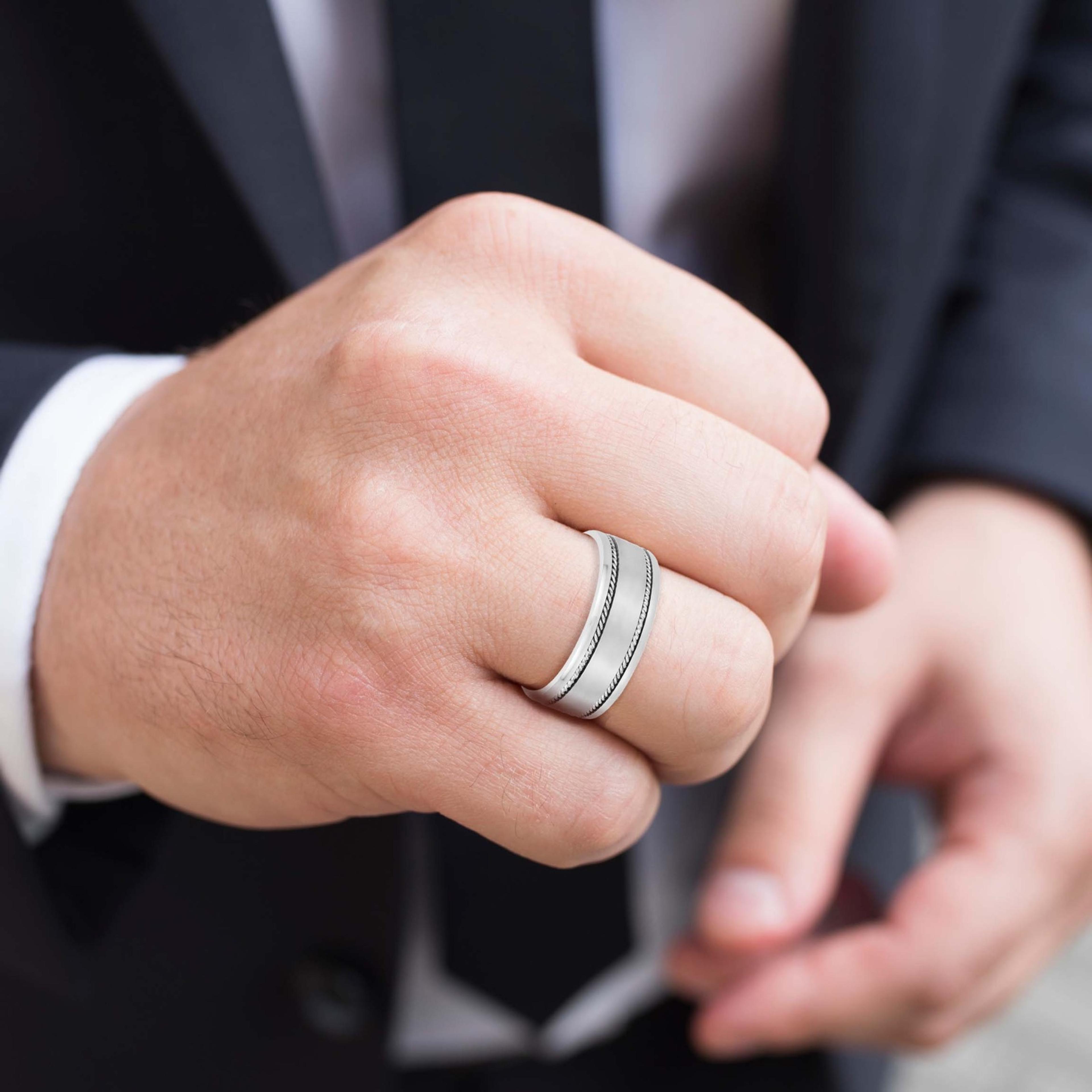 Men's Double Line Twisted Rope Classic Band