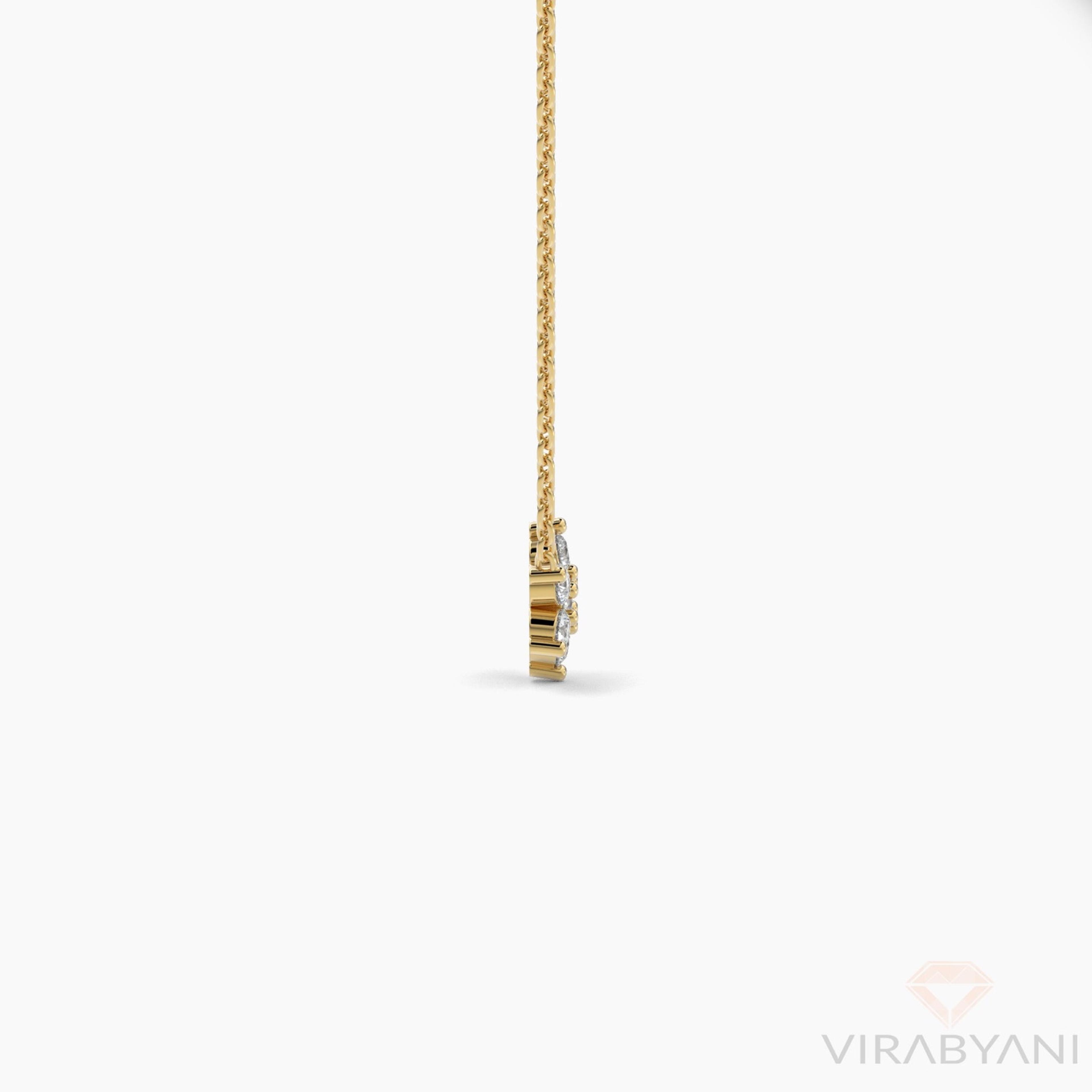 Diamond Flower Necklace with 0.18ct. Natural Round Diamonds