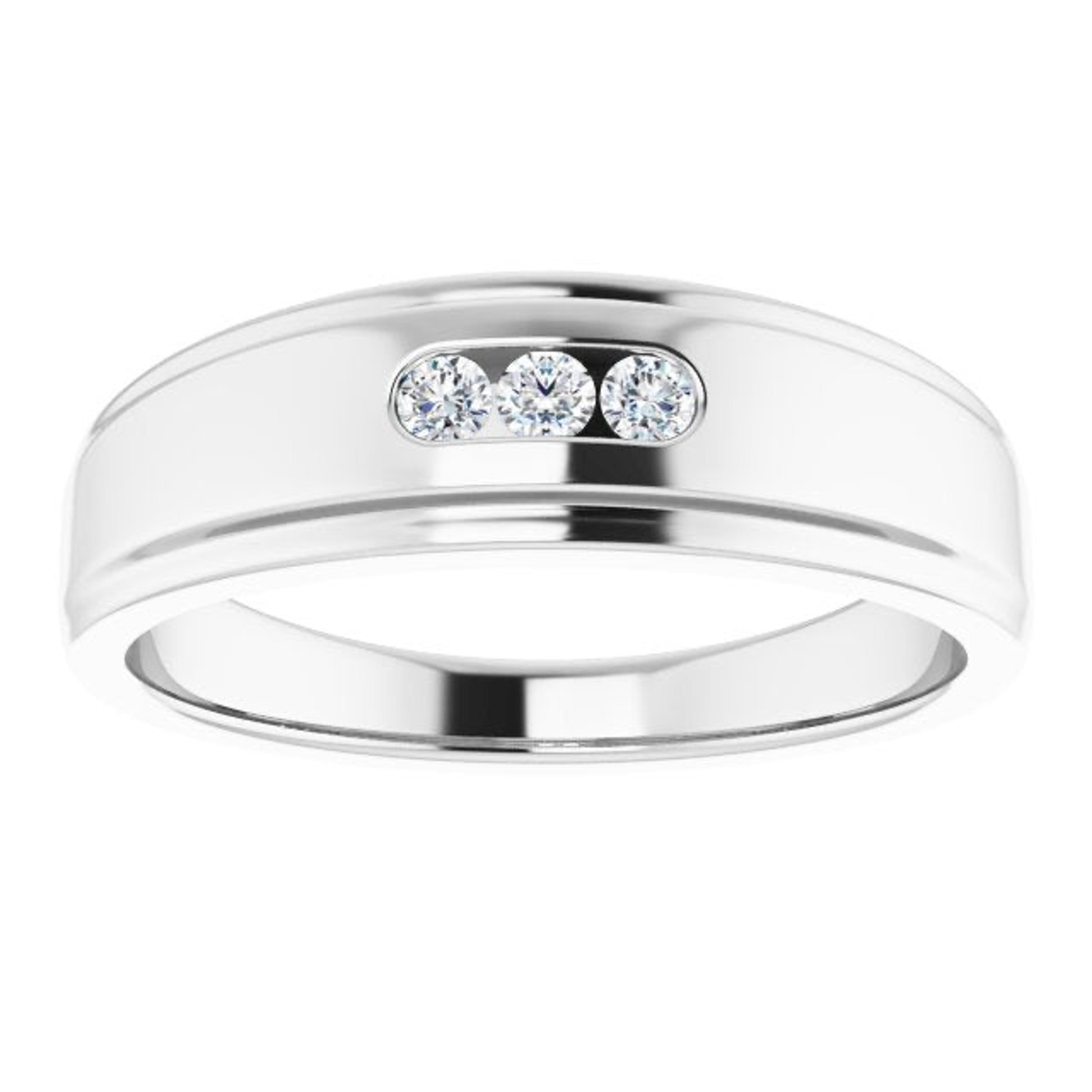 3 Stone Men's Diamond Ring