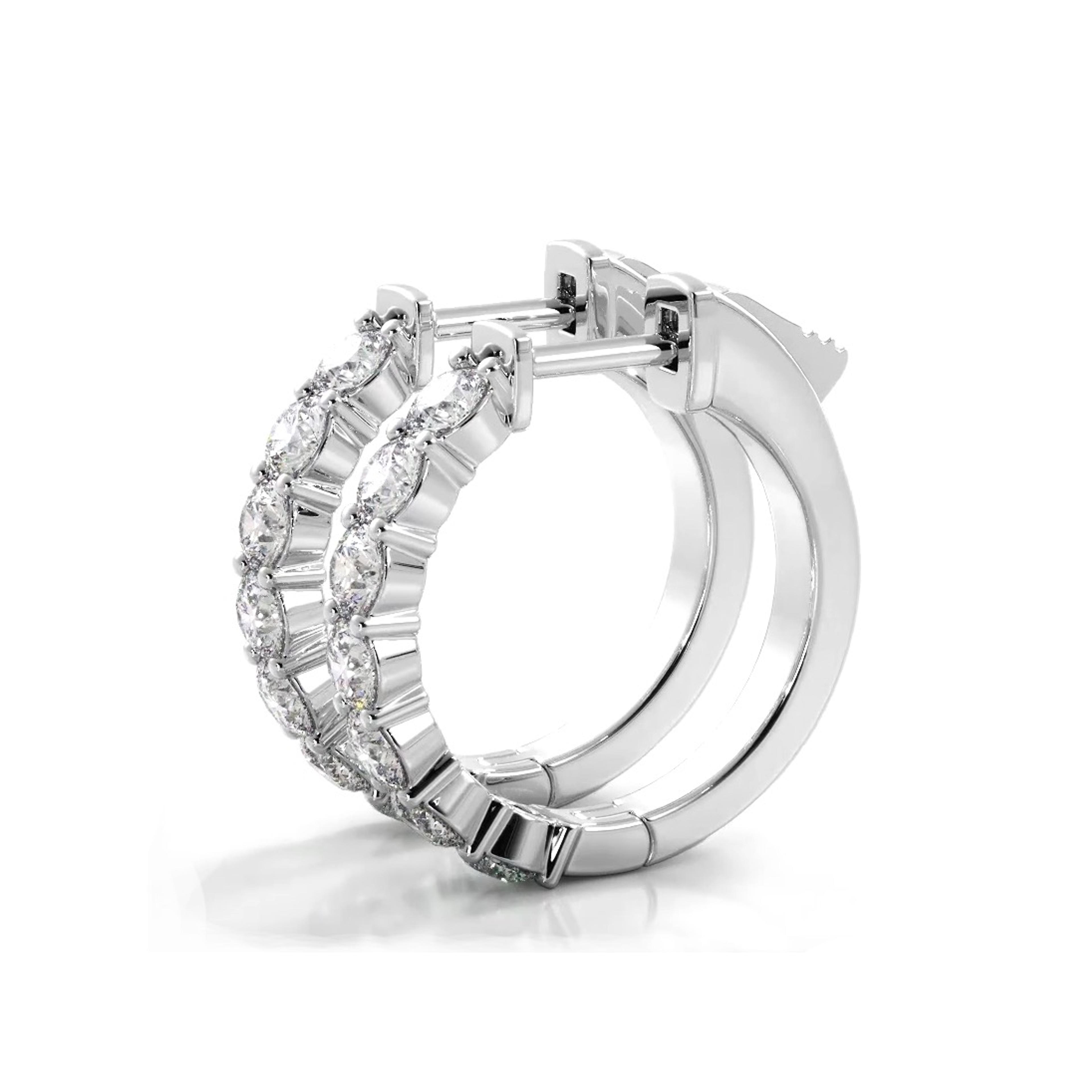 Classic 1.50 ctw. Round Diamond Hoop Earrings