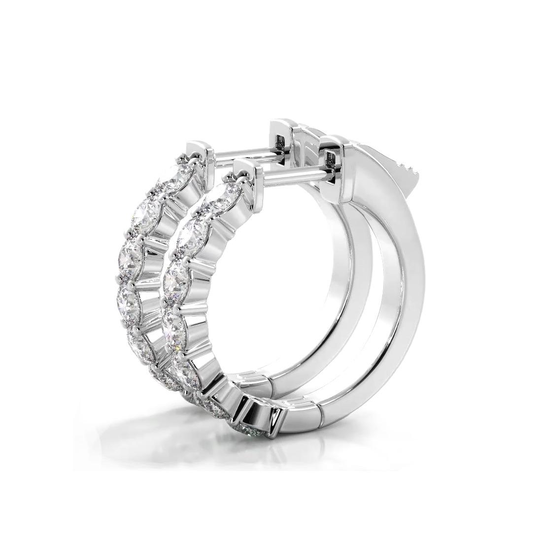 Classic 1.50 ctw. Round Diamond Hoop Earrings
