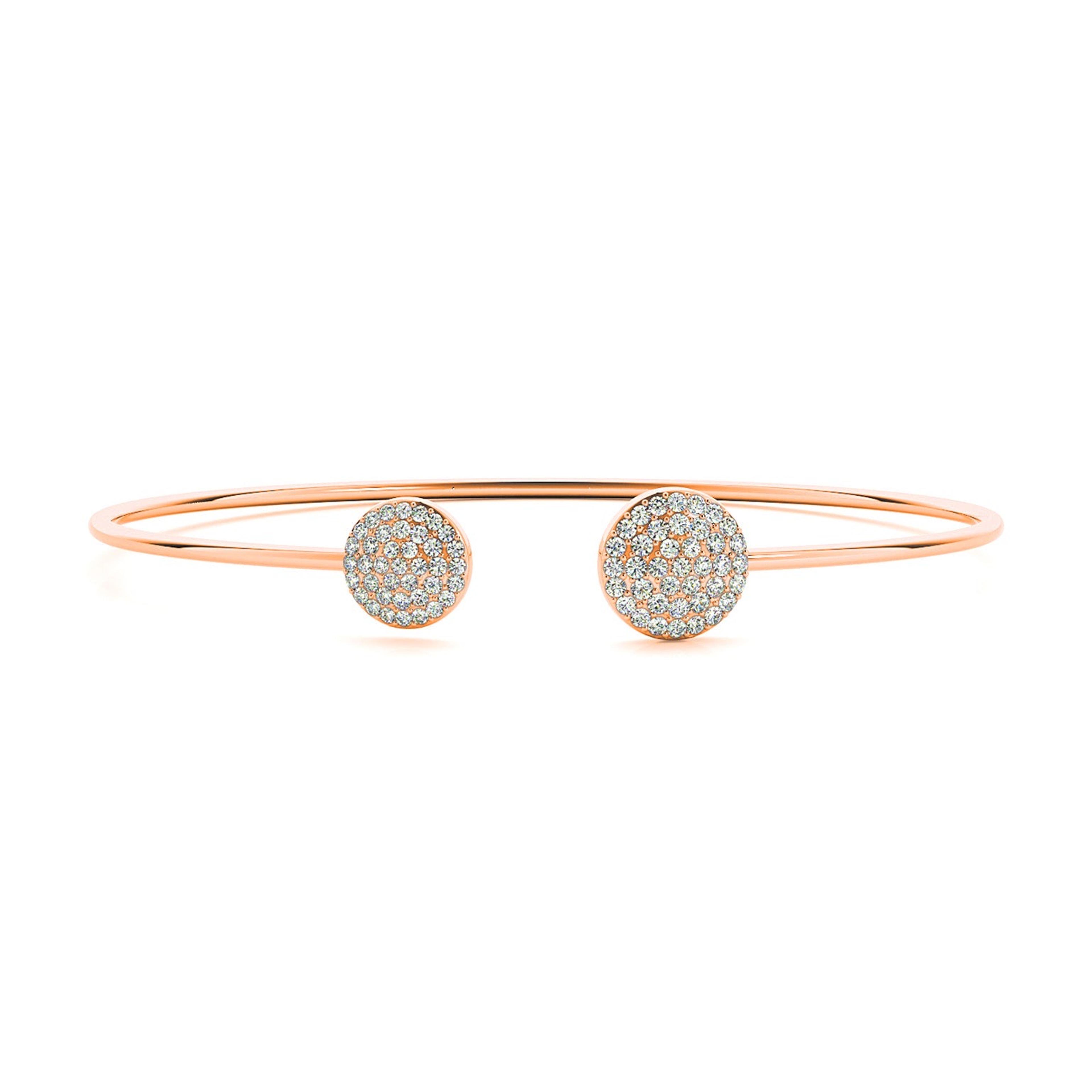 Cluster 0.50 ctw Round Diamond Cuff Bangle Bracelet-VIRABYANI