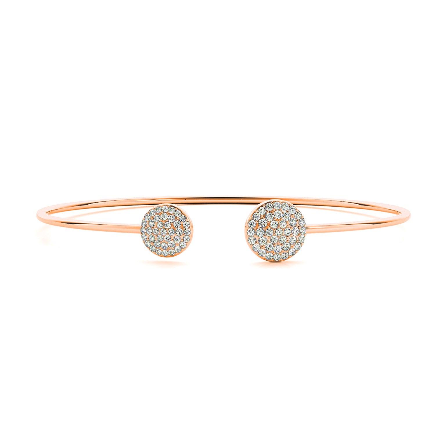 Cluster 0.50 ctw Round Diamond Cuff Bangle Bracelet-VIRABYANI
