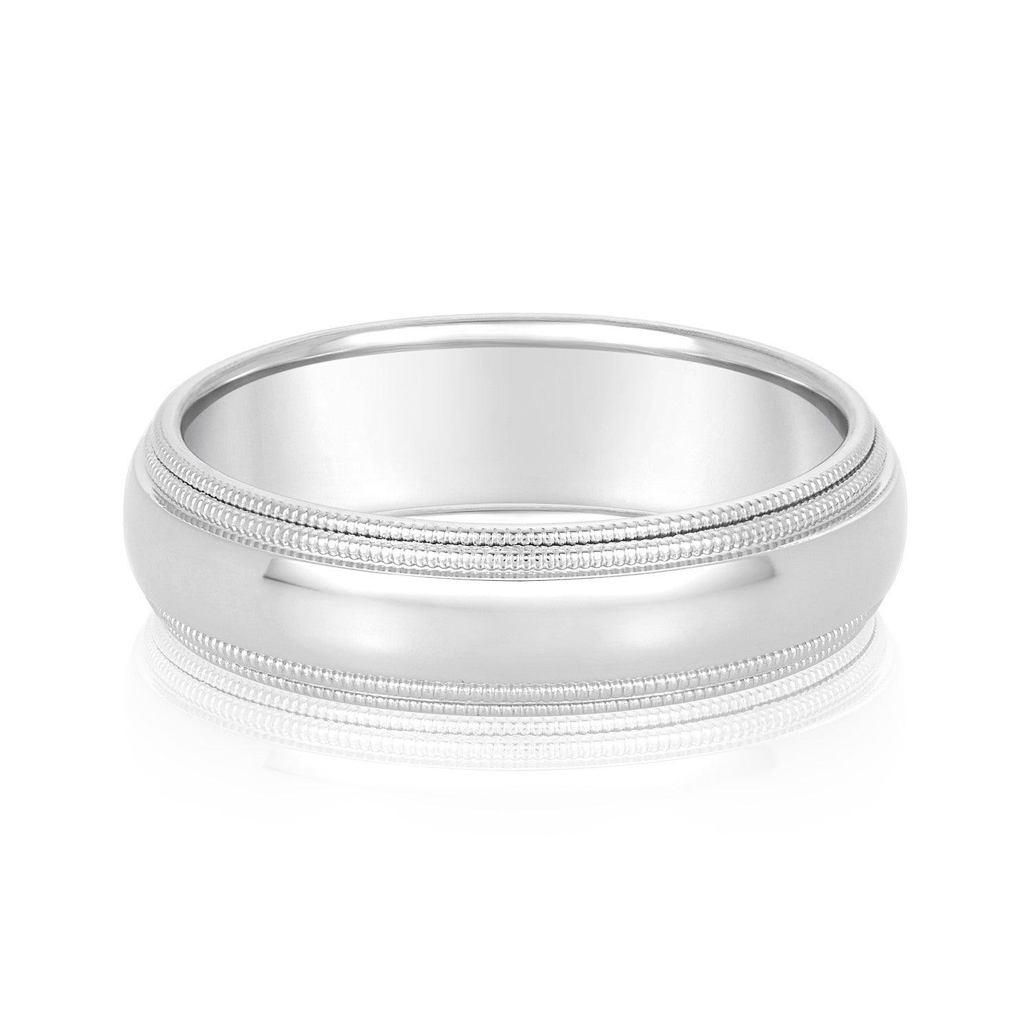 Men's Milgrain Comfort Fit Wedding Band