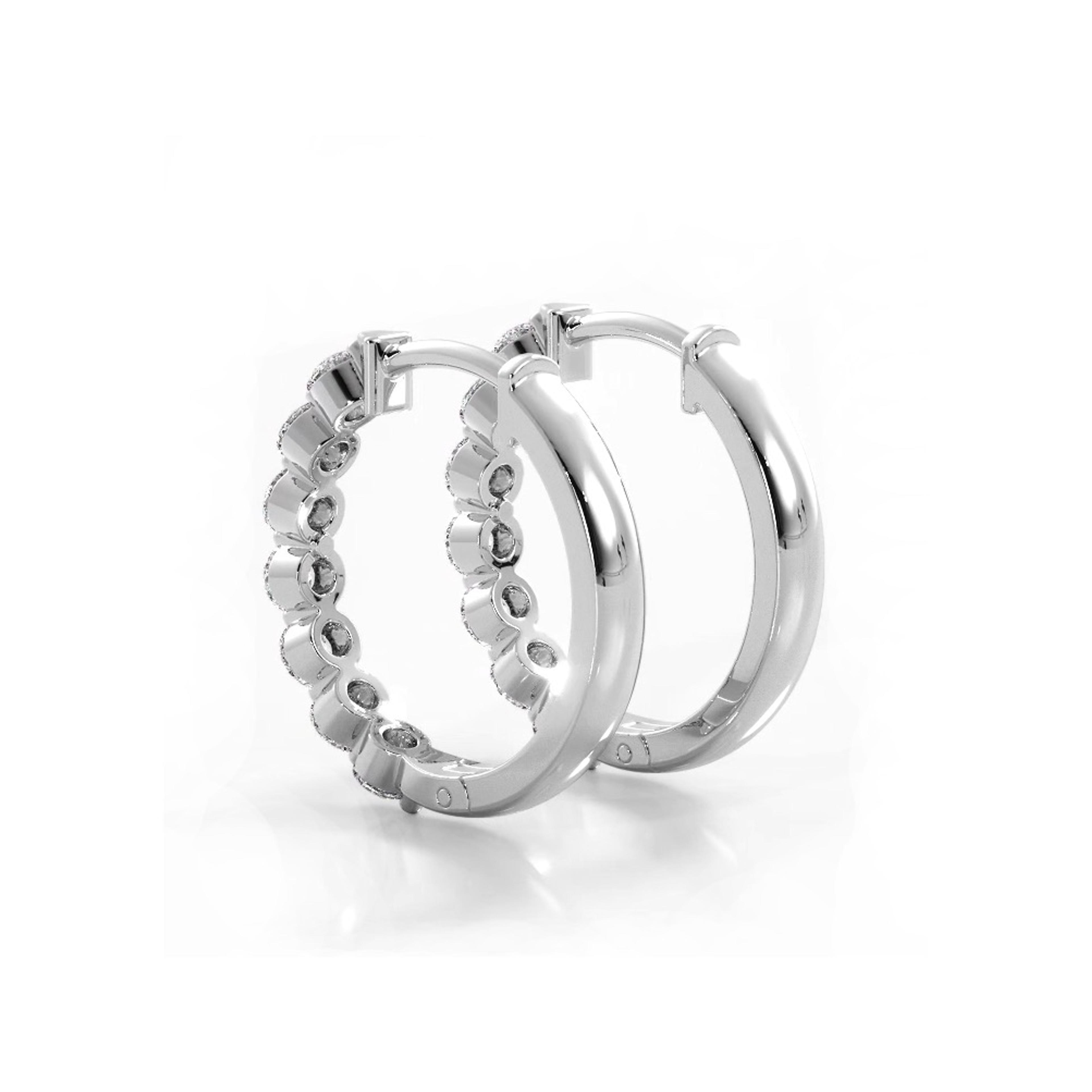 1.0 ctw. Floating Round Diamond Hoop Earrings