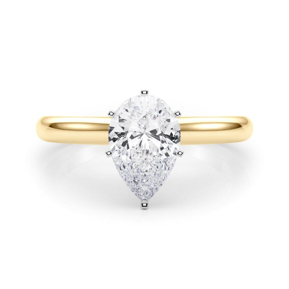 Isabella Pear Lab Grown Diamond Solitaire Engagement Ring IGI Certified