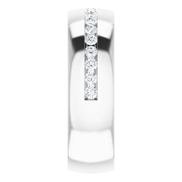 Channel Set Round Diamond Half Eternity Men's Band