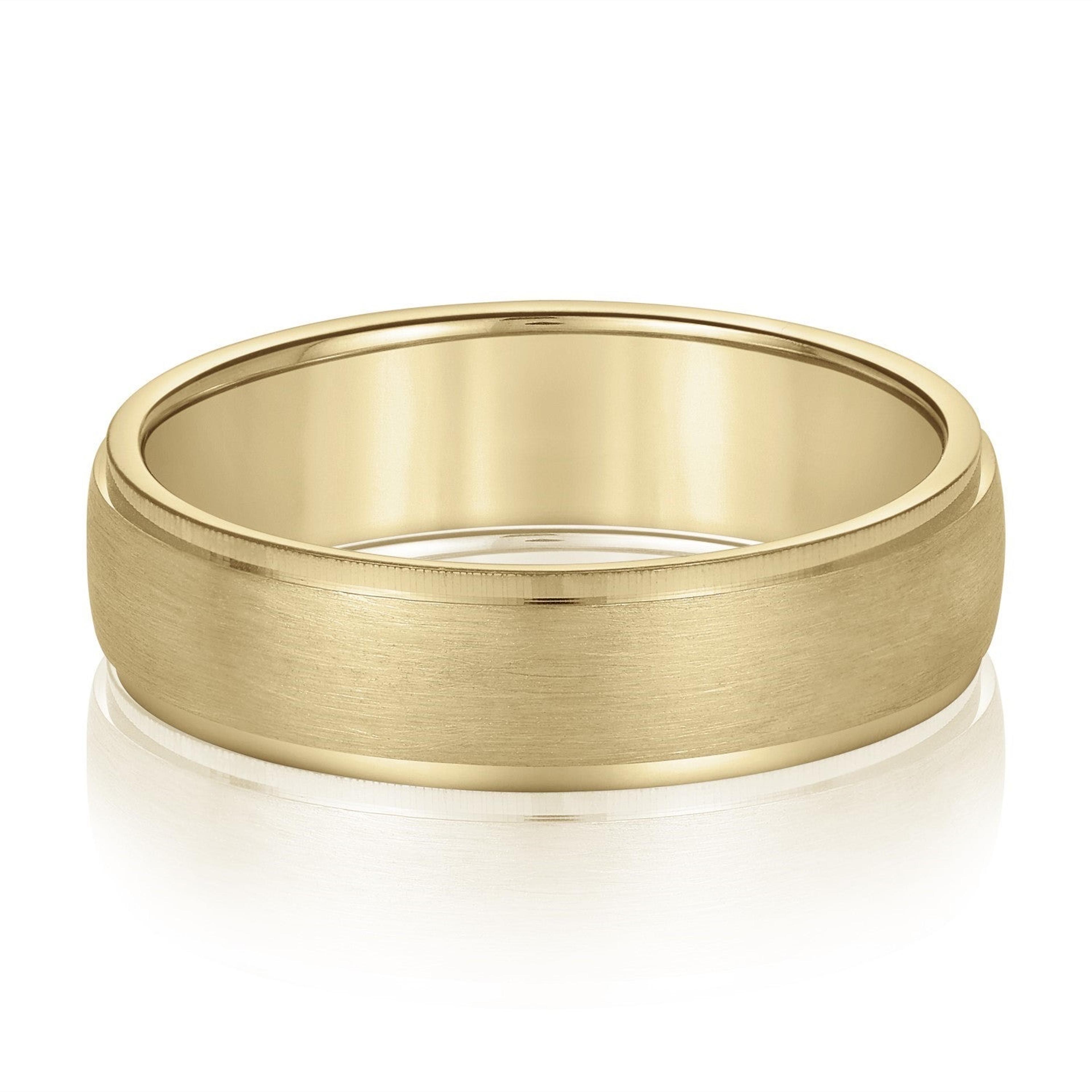 Men's Slight Dome Brushed Center Band