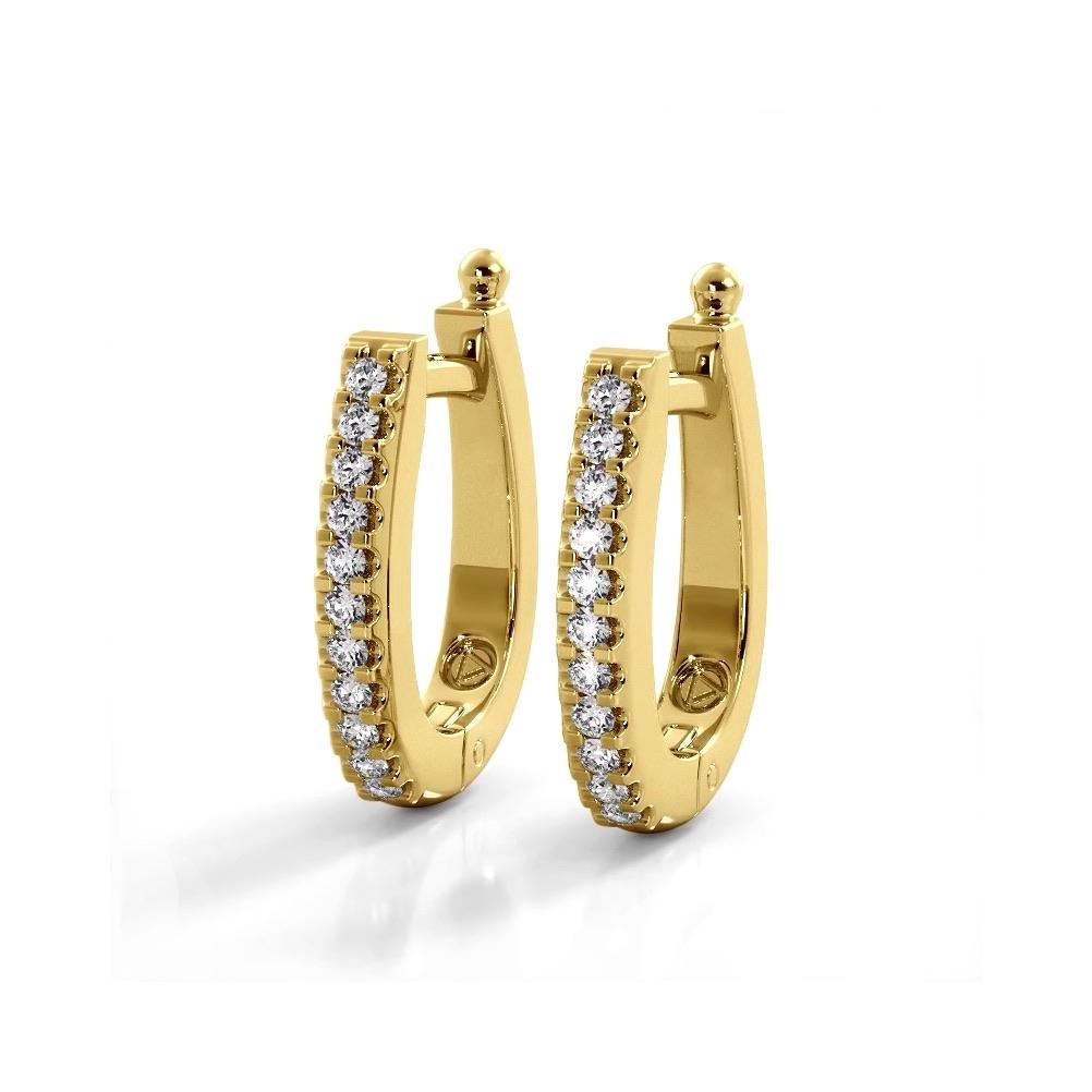 0.75 ctw. Classic Round Diamond Oval Hoop Earrings
