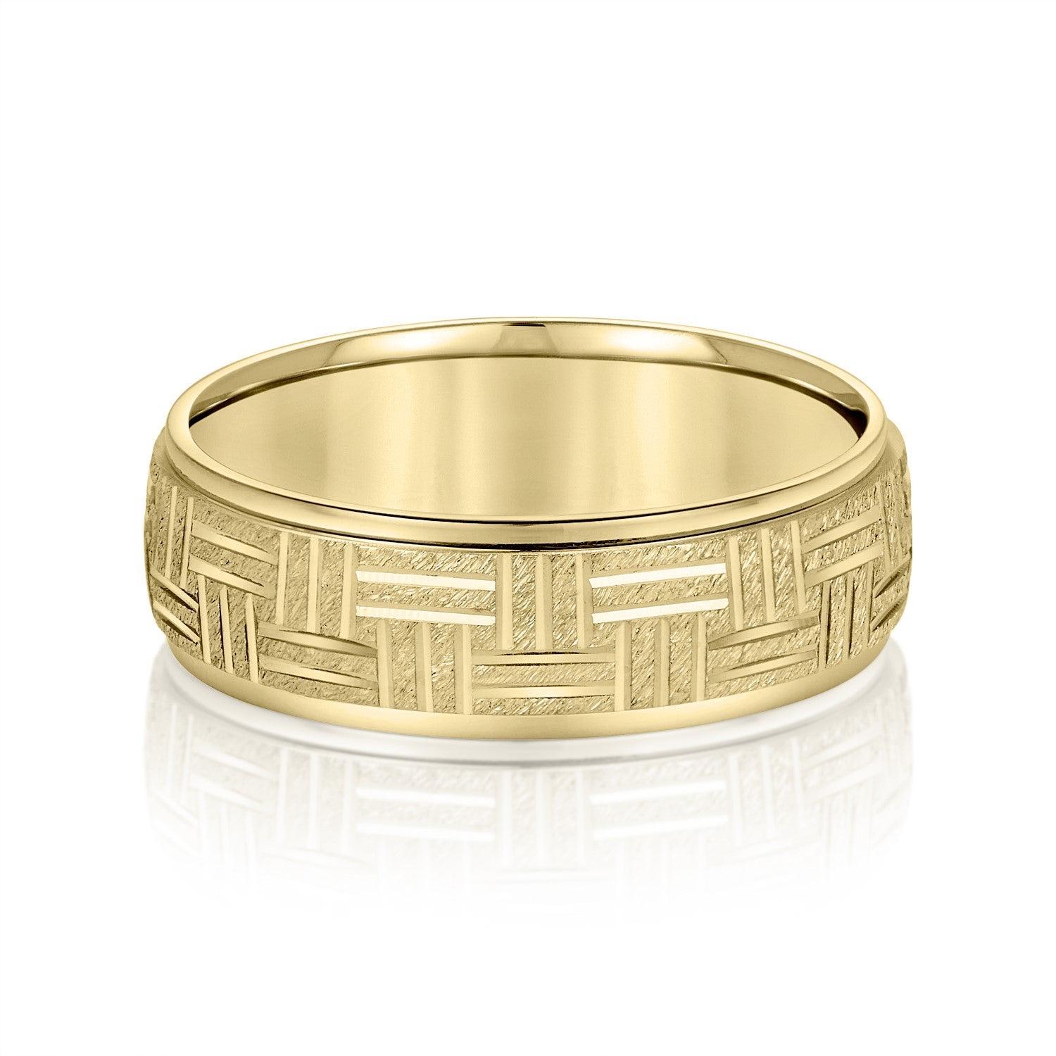 Men's Wedding Band Horizontal & Vertical Lines