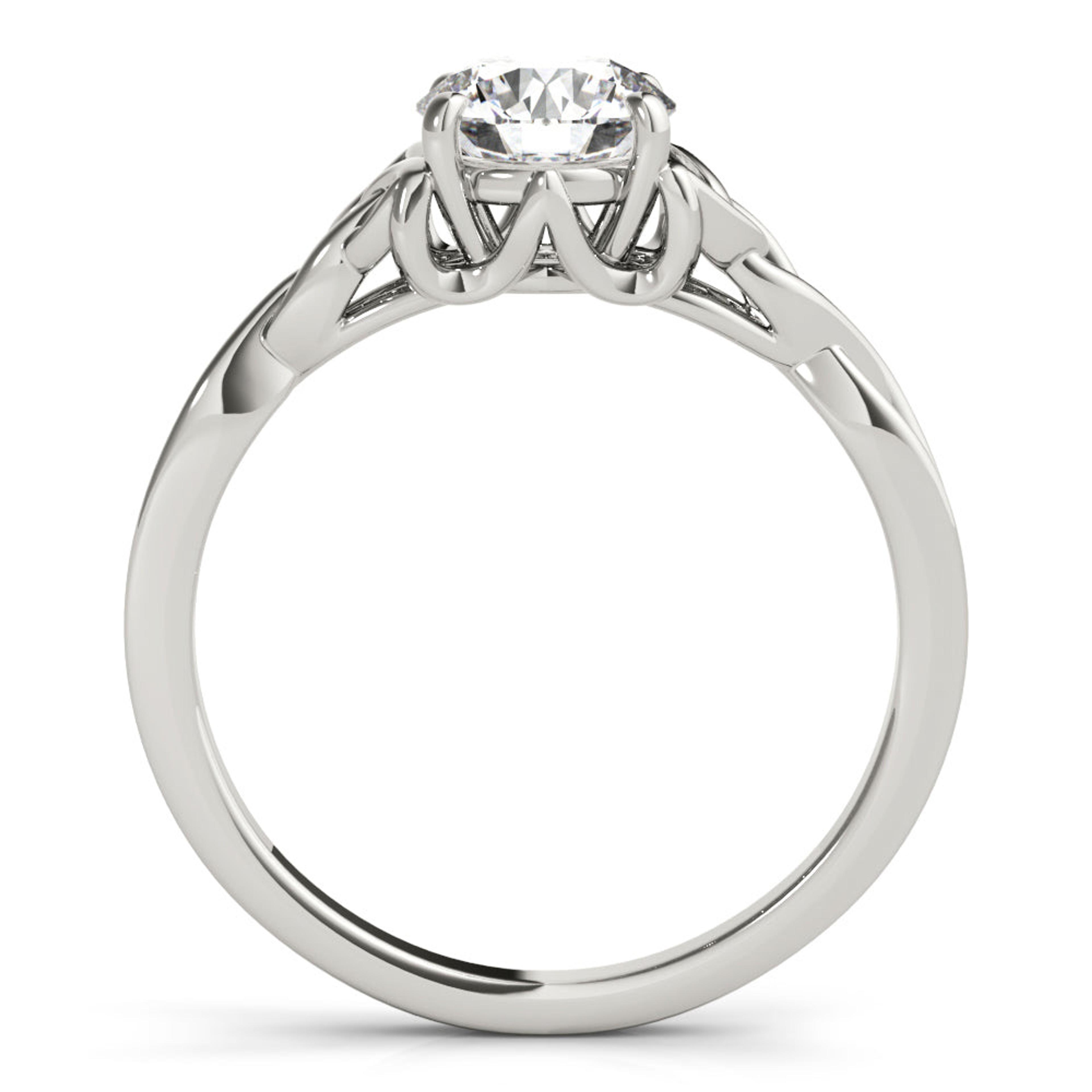 Celtic Love Knot Round Lab Grown Diamond Solitaire Engagement Ring IGI Certified