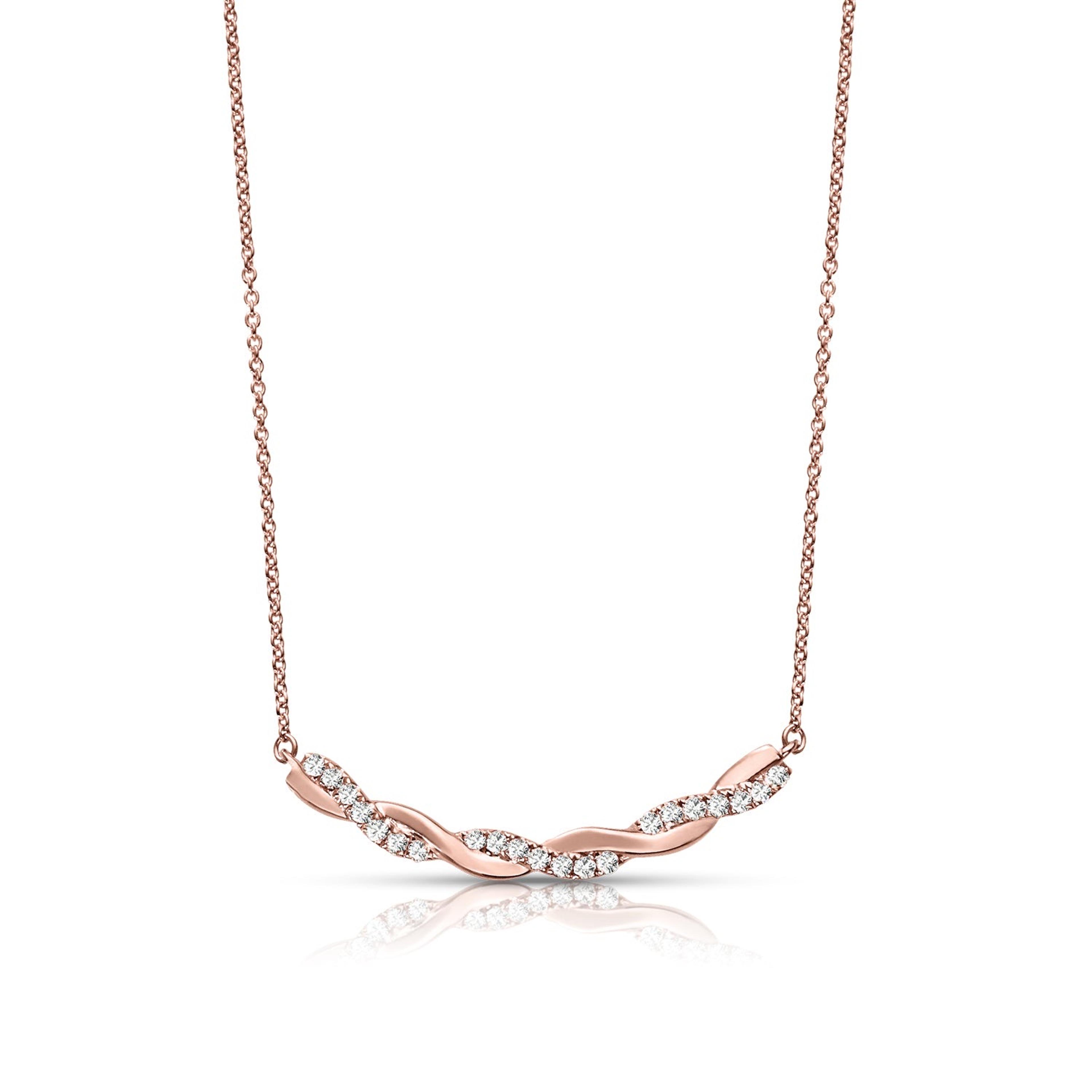 Criss Cross 0.20 ctw Diamond Necklace Pendant-VIRABYANI