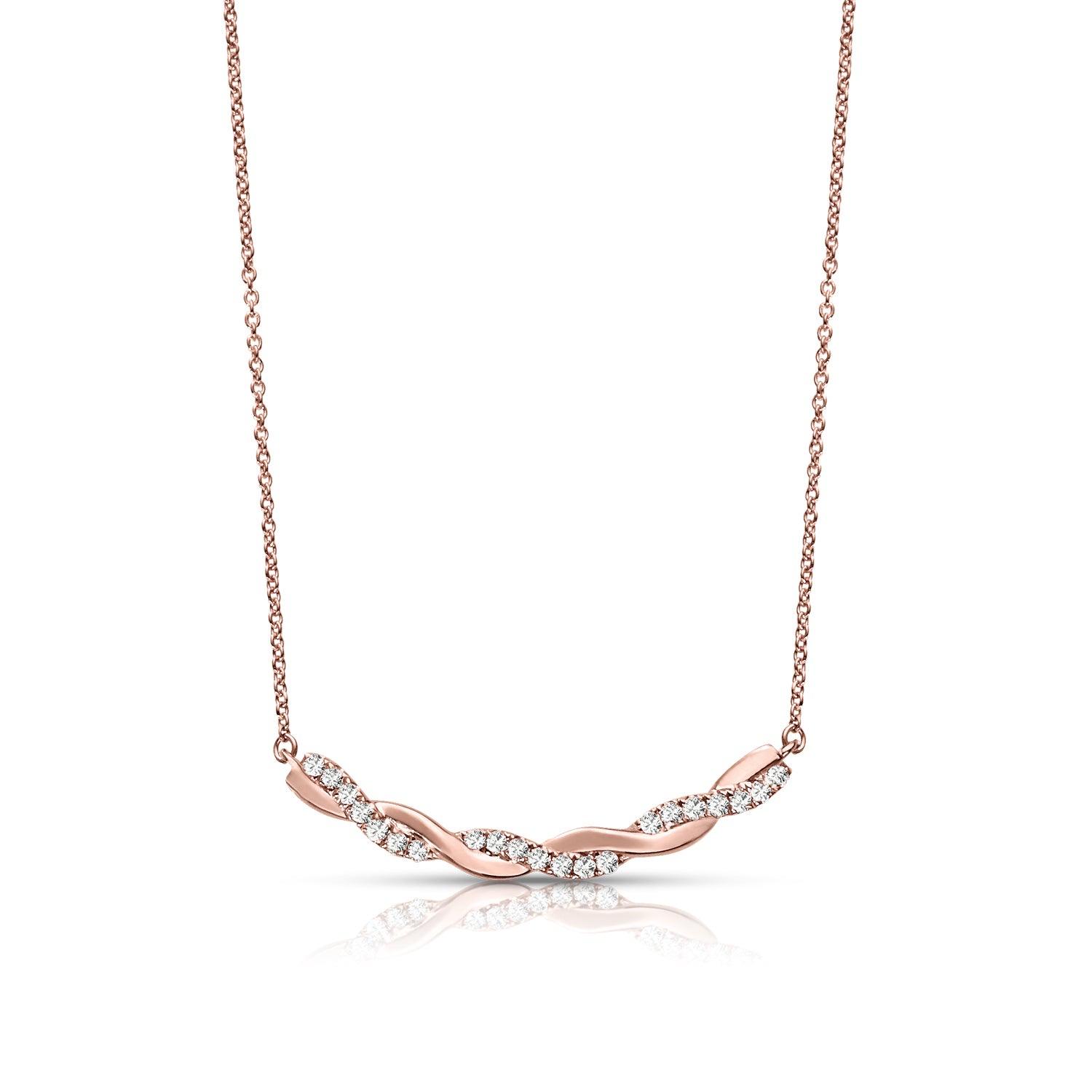 Criss Cross 0.20 ctw Diamond Necklace Pendant-VIRABYANI