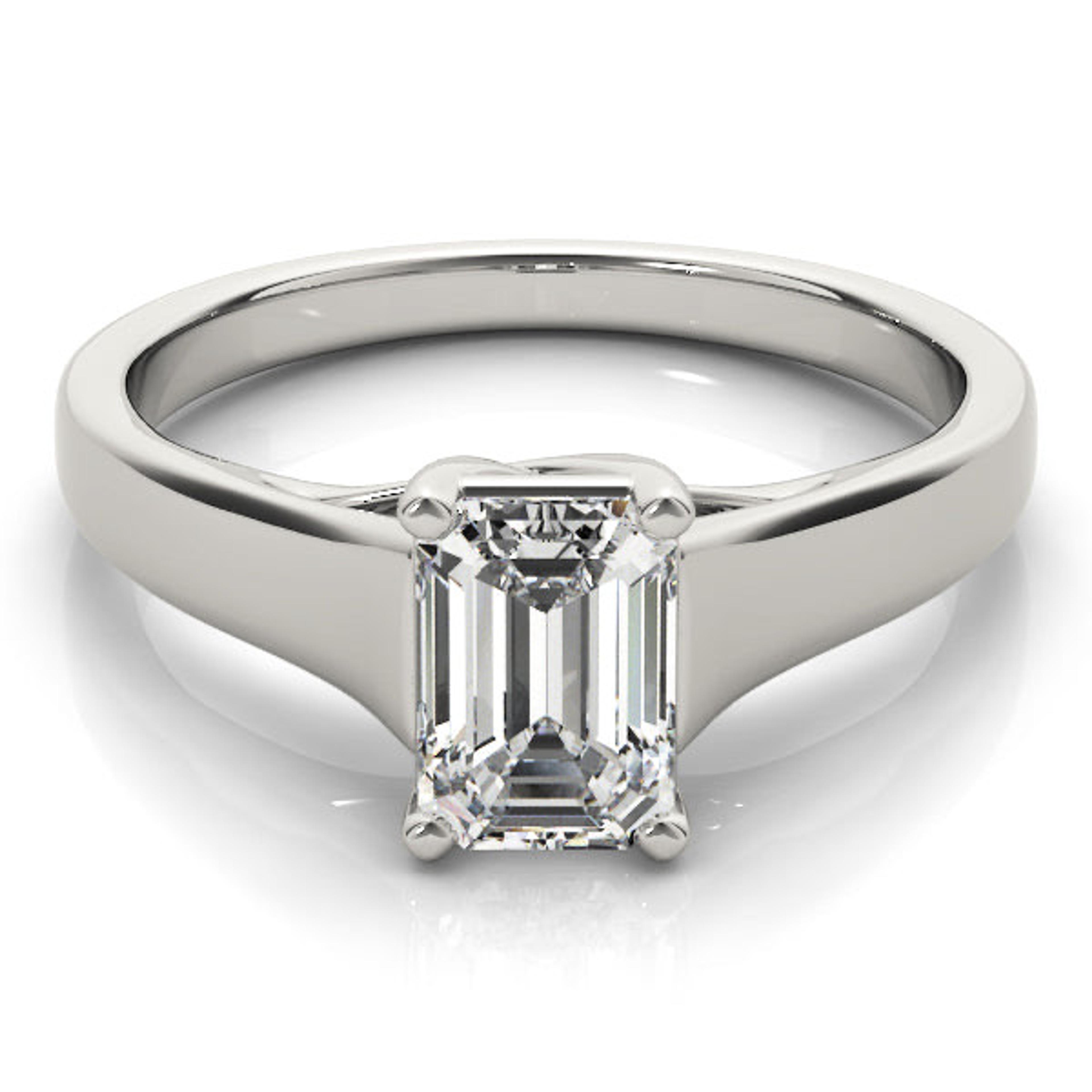 Evelyn Emerald Diamond Solitaire Engagement Ring
