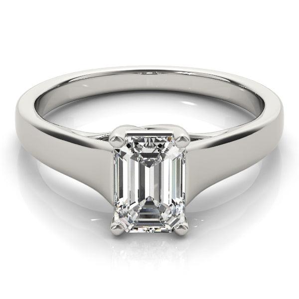 Evelyn Emerald Diamond Solitaire Engagement Ring