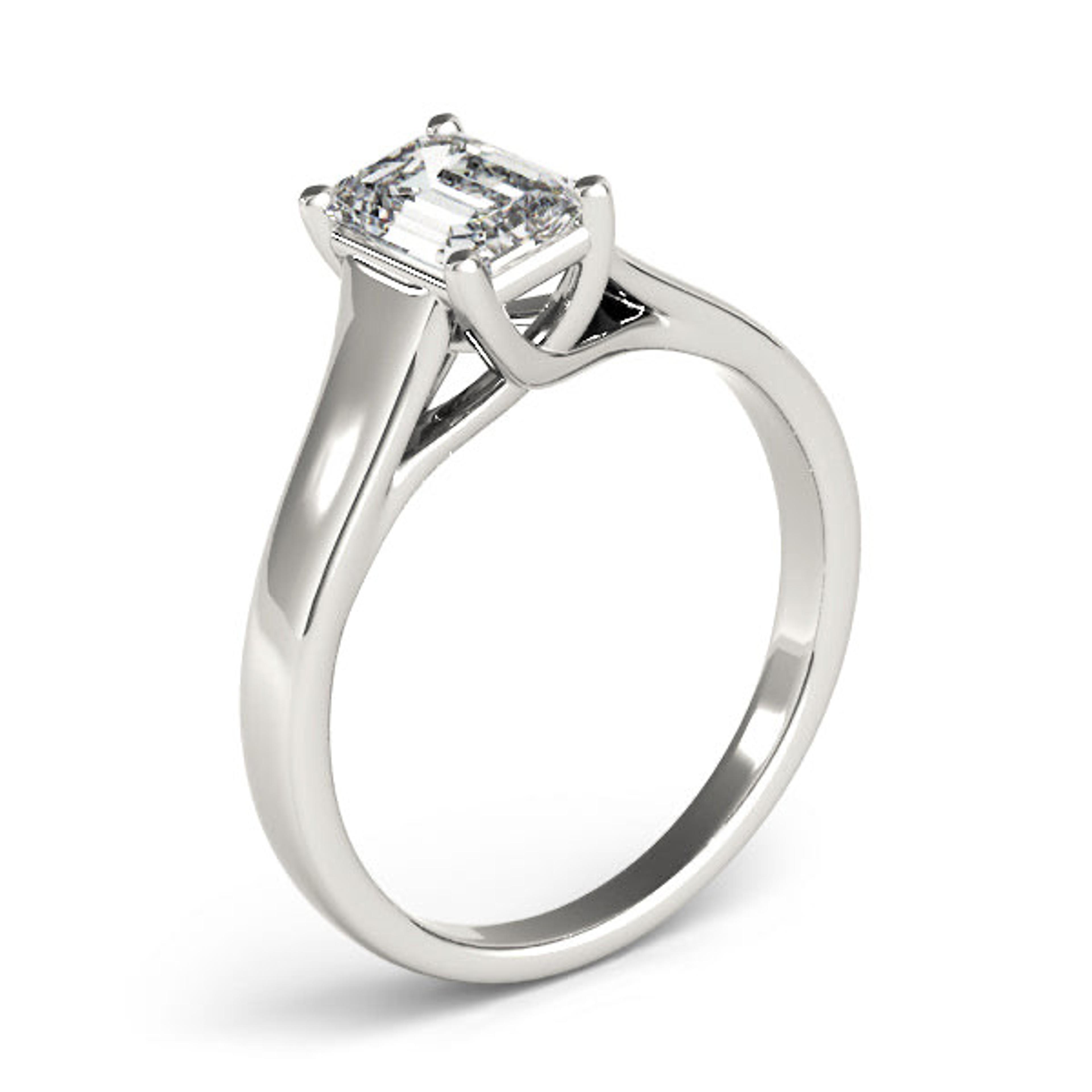 Evelyn Emerald Diamond Solitaire Engagement Ring