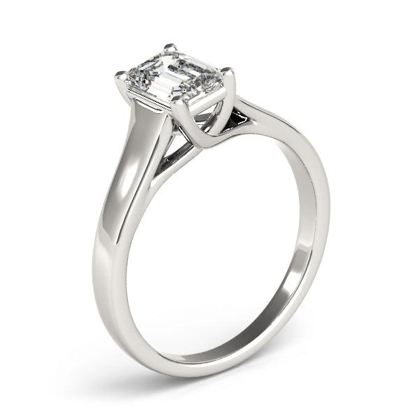 Evelyn Emerald Diamond Solitaire Engagement Ring