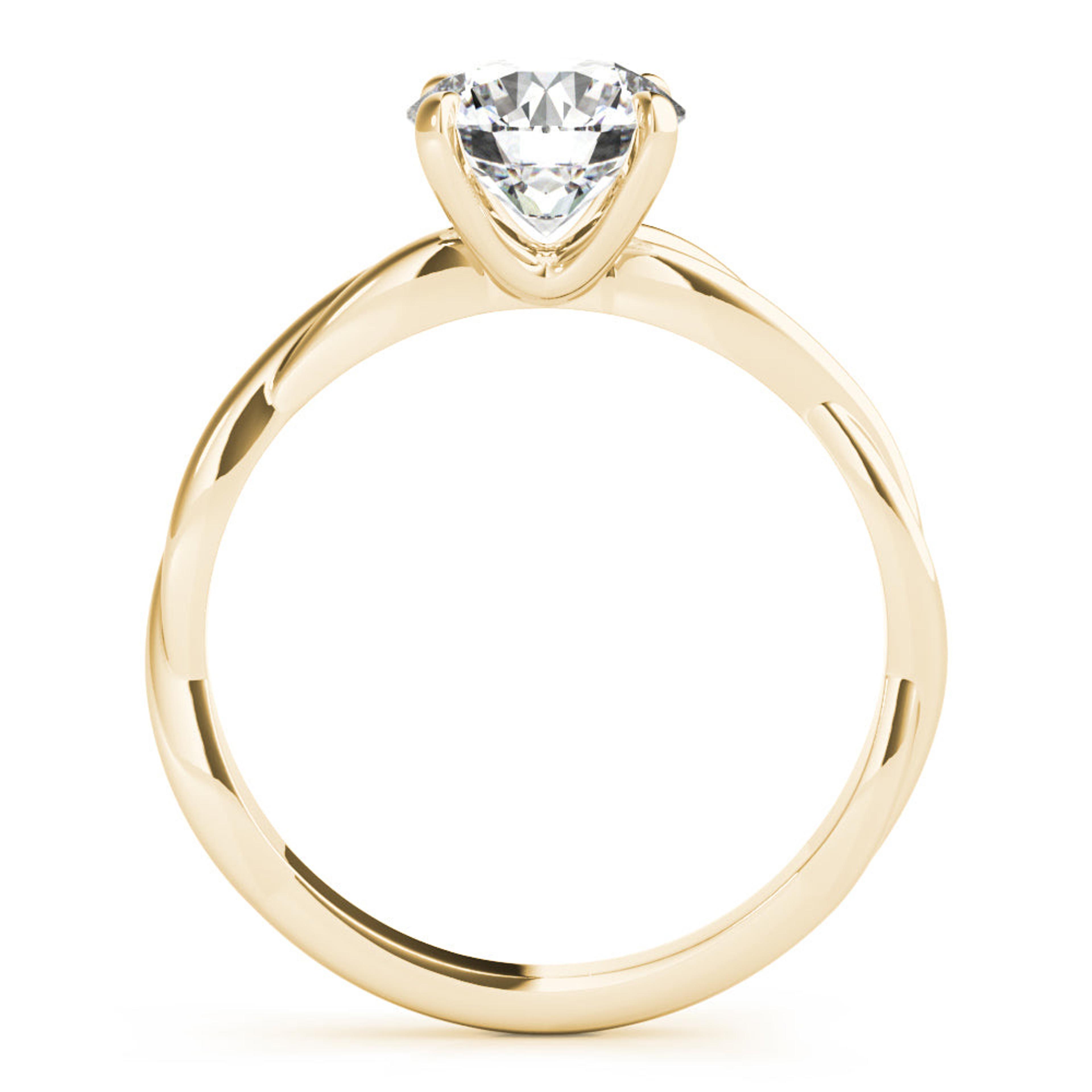 Twisted Vine Round Diamond Solitaire Engagement Ring
