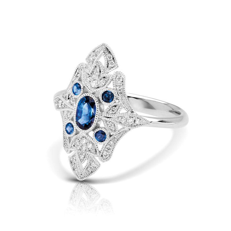 Vintage Inspired 0.50 ct. Natural Blue Sapphire Ring