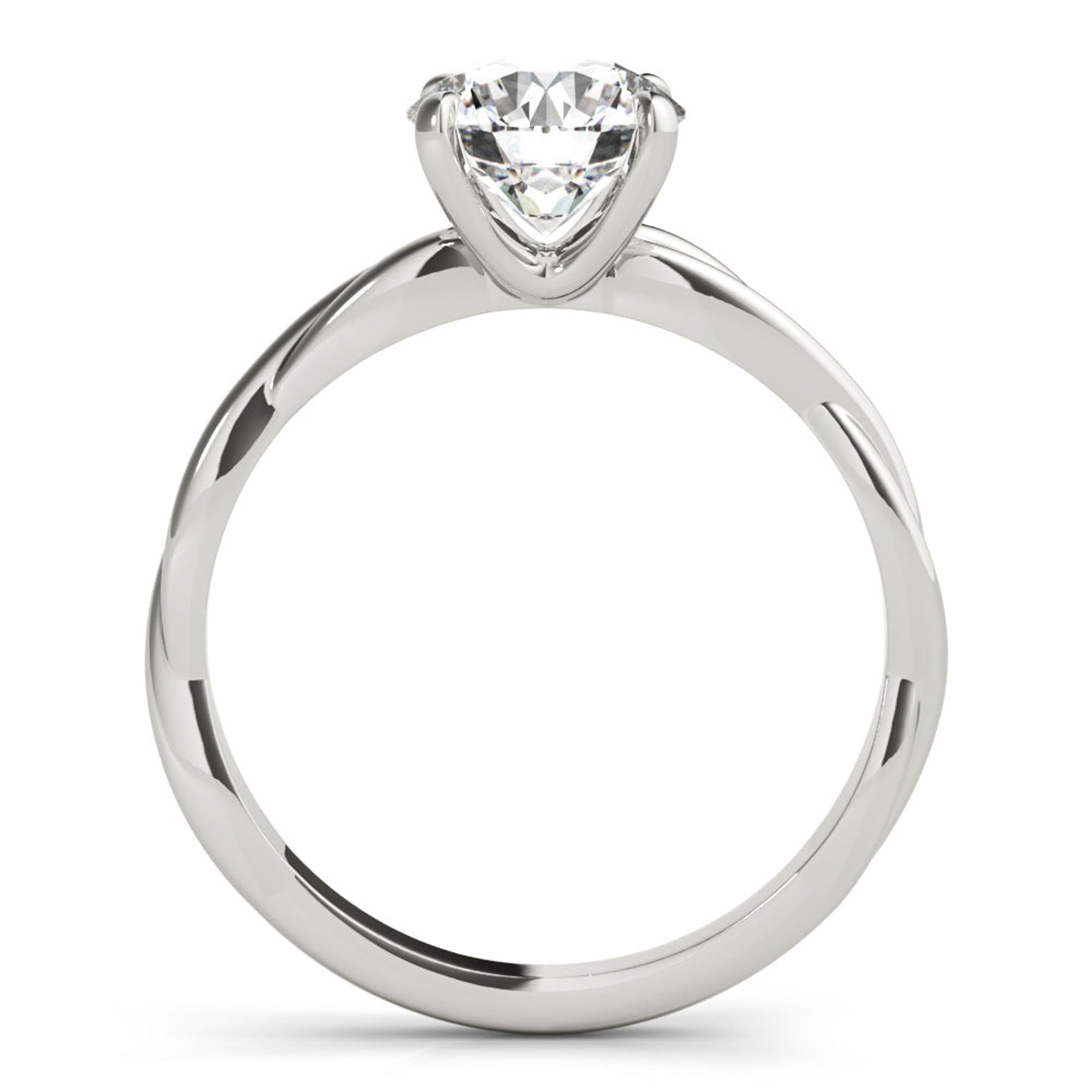 Twisted Vine Round Diamond Solitaire Engagement Ring