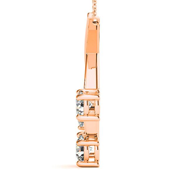 1.00 ctw Graduated Diamond Three Stone Necklace Pendant-VIRABYANI