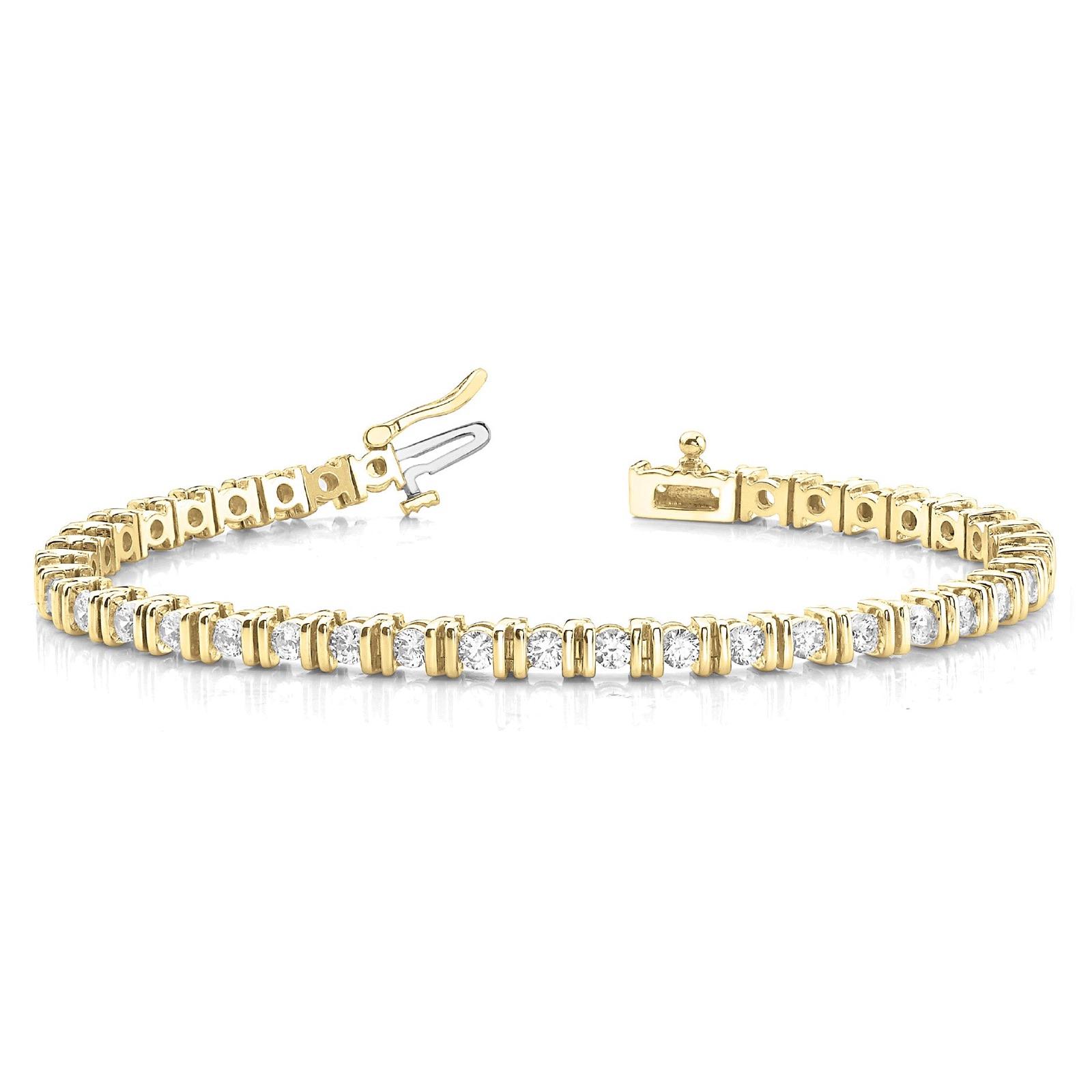 3.00 ctw Round Diamond Bar Set Tennis Bracelet-VIRABYANI