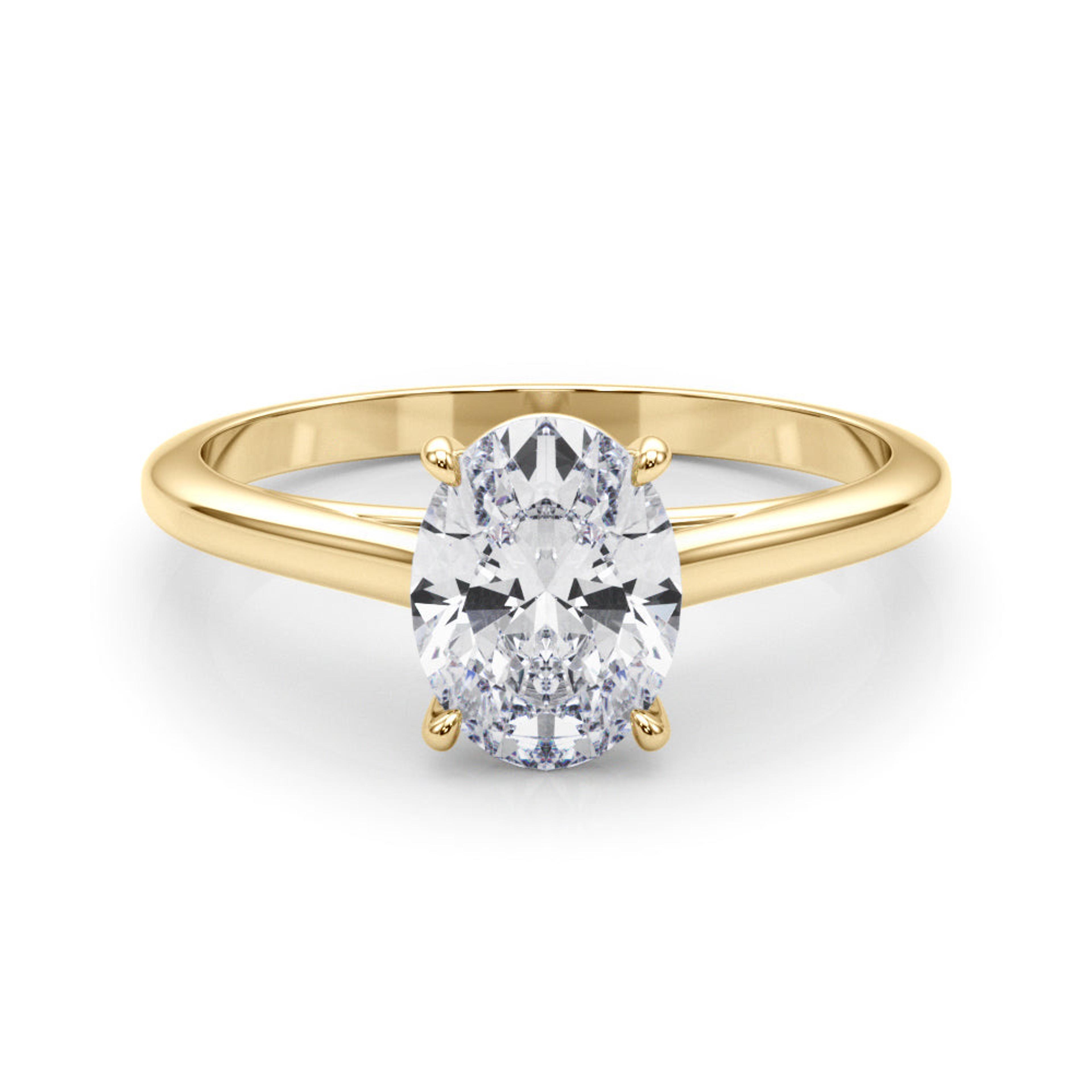 Amelia Oval Lab Grown Diamond Solitaire Engagement Ring IGI Certified