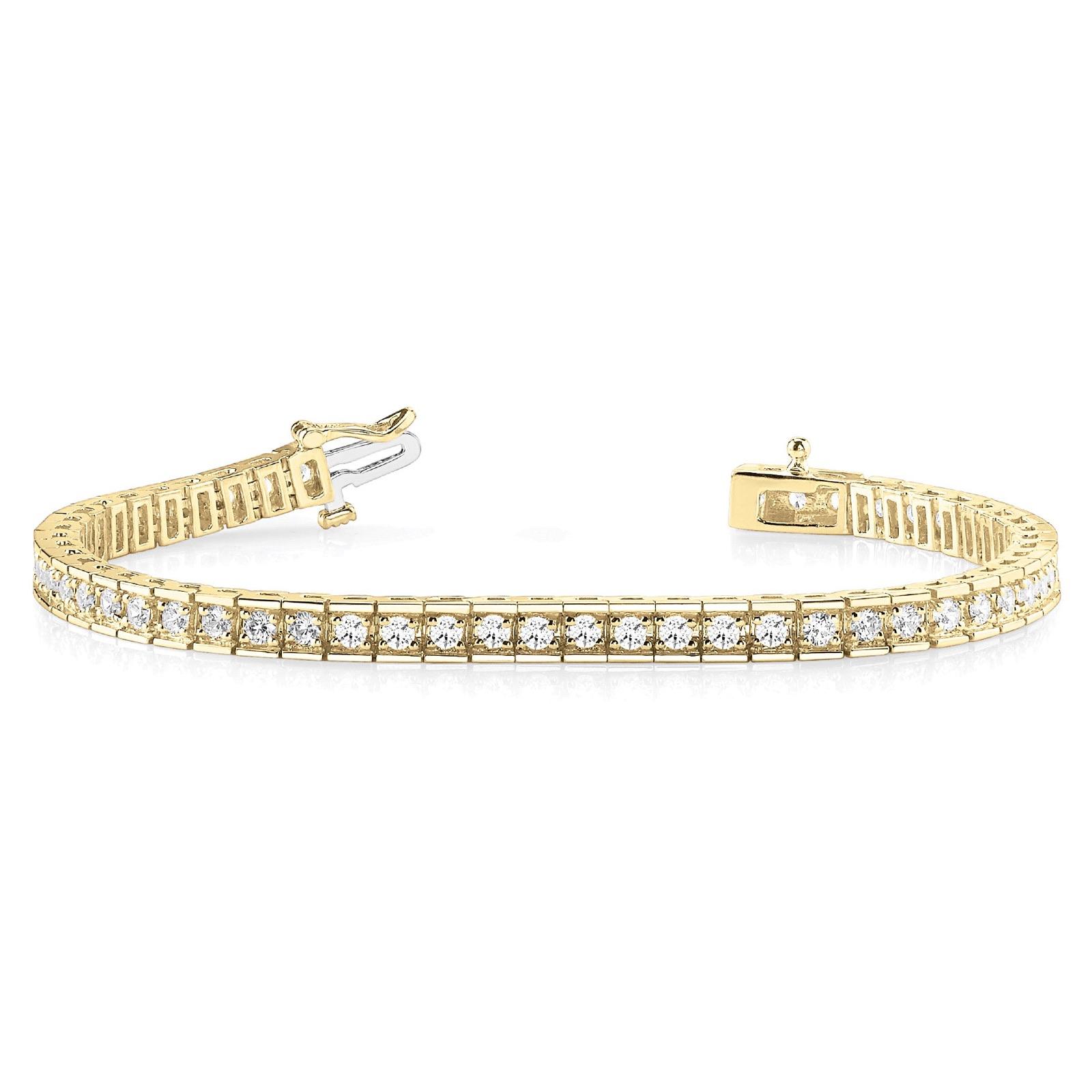 2.25 ctw Round Diamond Tennis Bracelet Four Prong Set In Channel-VIRABYANI