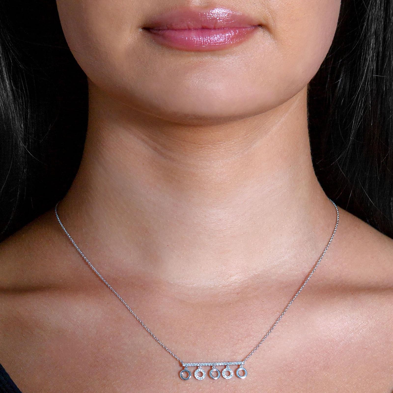 0.25 ctw Diamond Fashion Bar Necklace Pendant-VIRABYANI