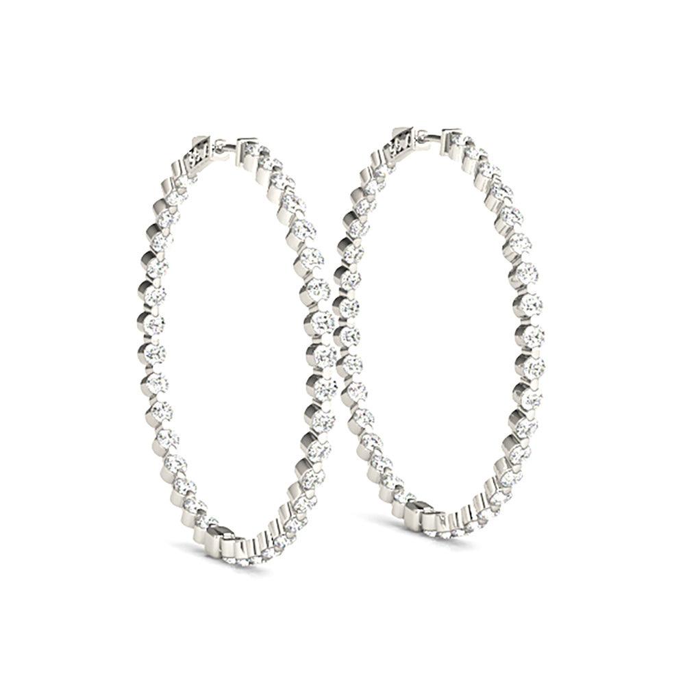 6.0 ct. Floating Diamond Hoop Earrings Inside-Out Style