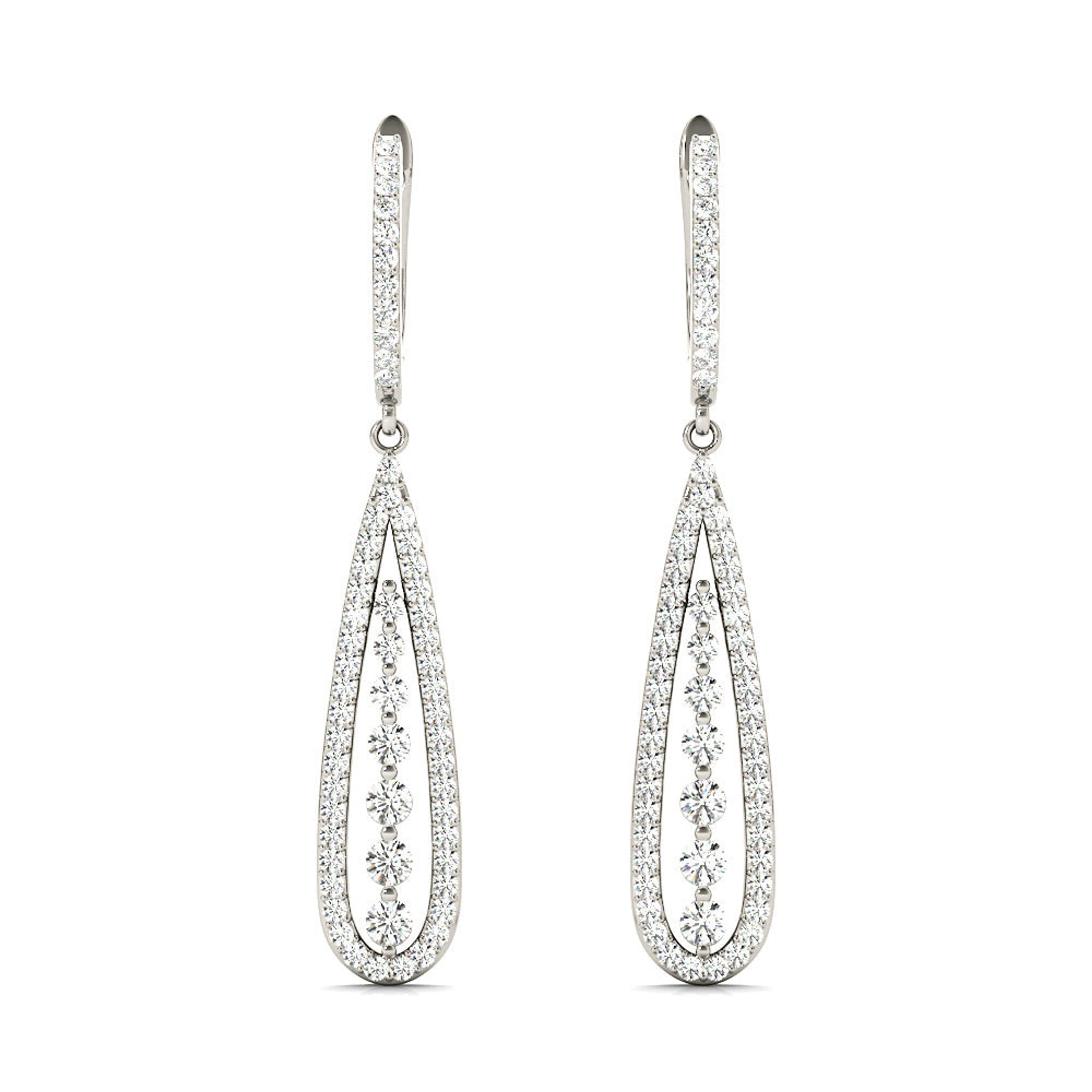 0.75 ctw Diamond Modern Tear Drop Shape Earrings-VIRABYANI