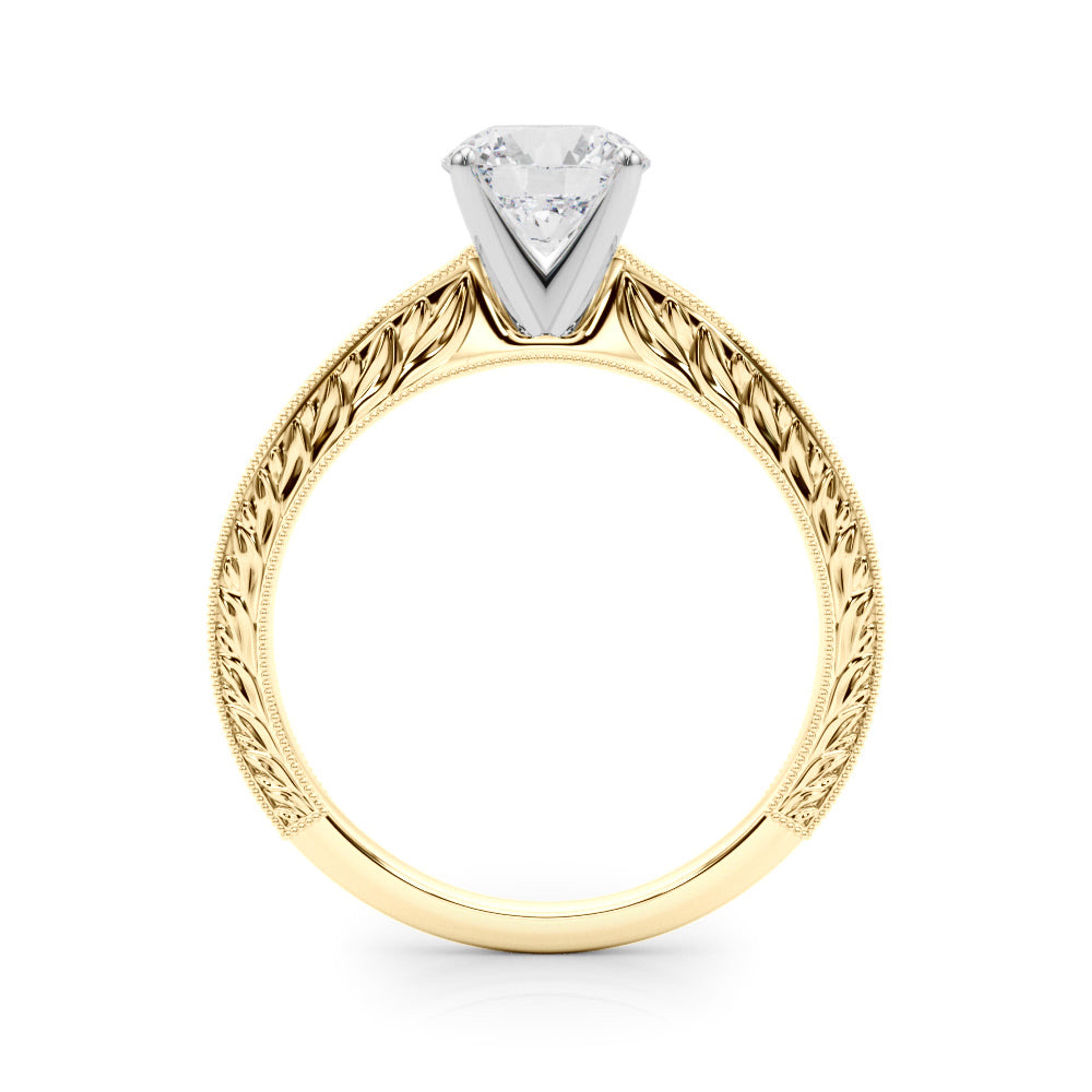 Victoria Round Lab Grown Diamond Solitaire Engagement Ring IGI Certified