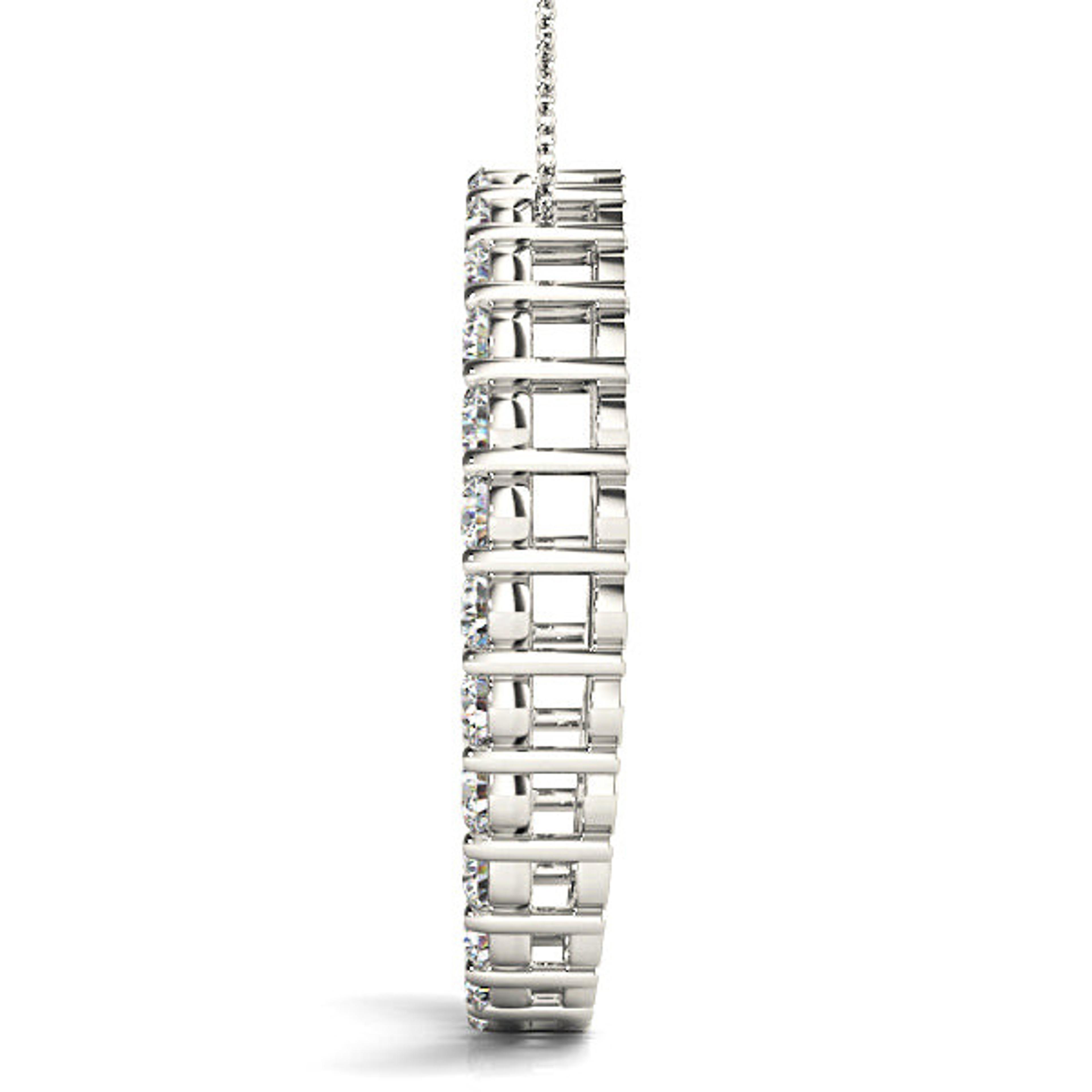 1.26 ctw Diamond Circle Necklace Pendant Shared Prong Set-VIRABYANI