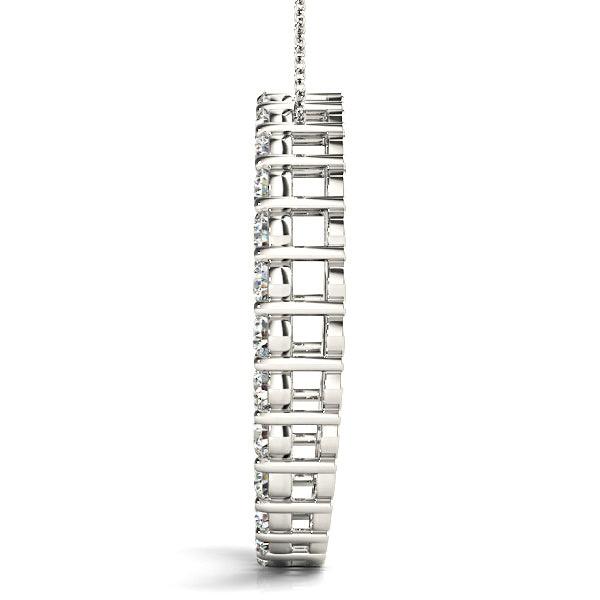 1.26 ctw Diamond Circle Necklace Pendant Shared Prong Set-VIRABYANI