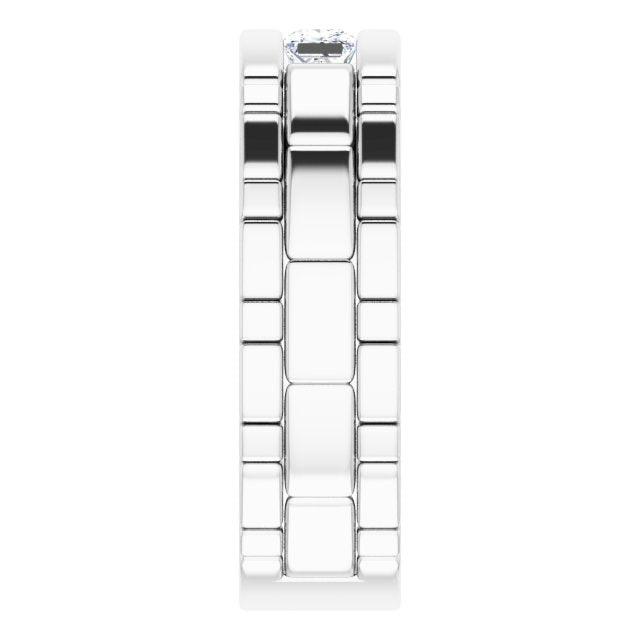 Three Stone 1.0 ctw Channel Set Princess Diamond Men's Ring Watch Link Style