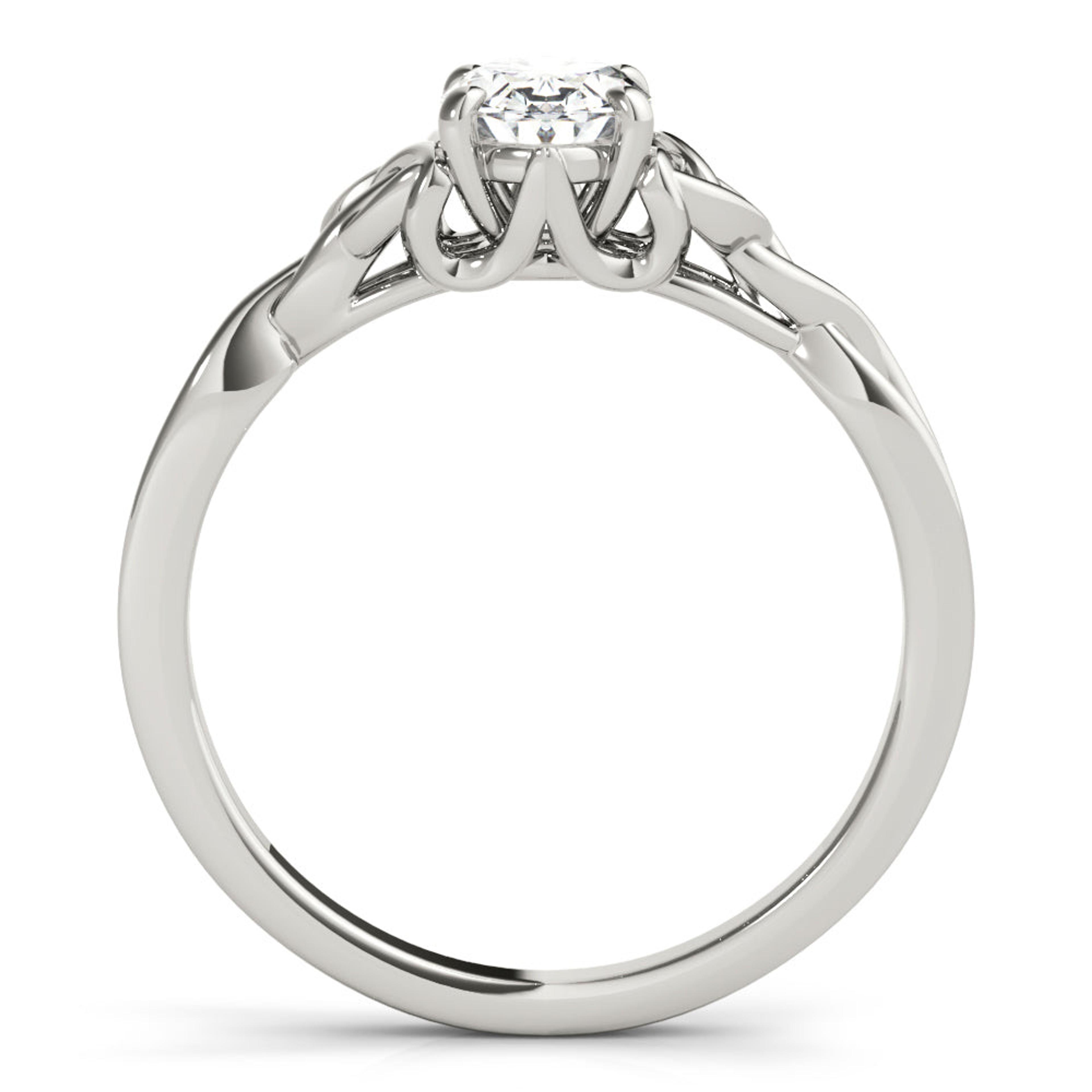 Celtic Love Knot Oval Diamond Solitaire Engagement Ring