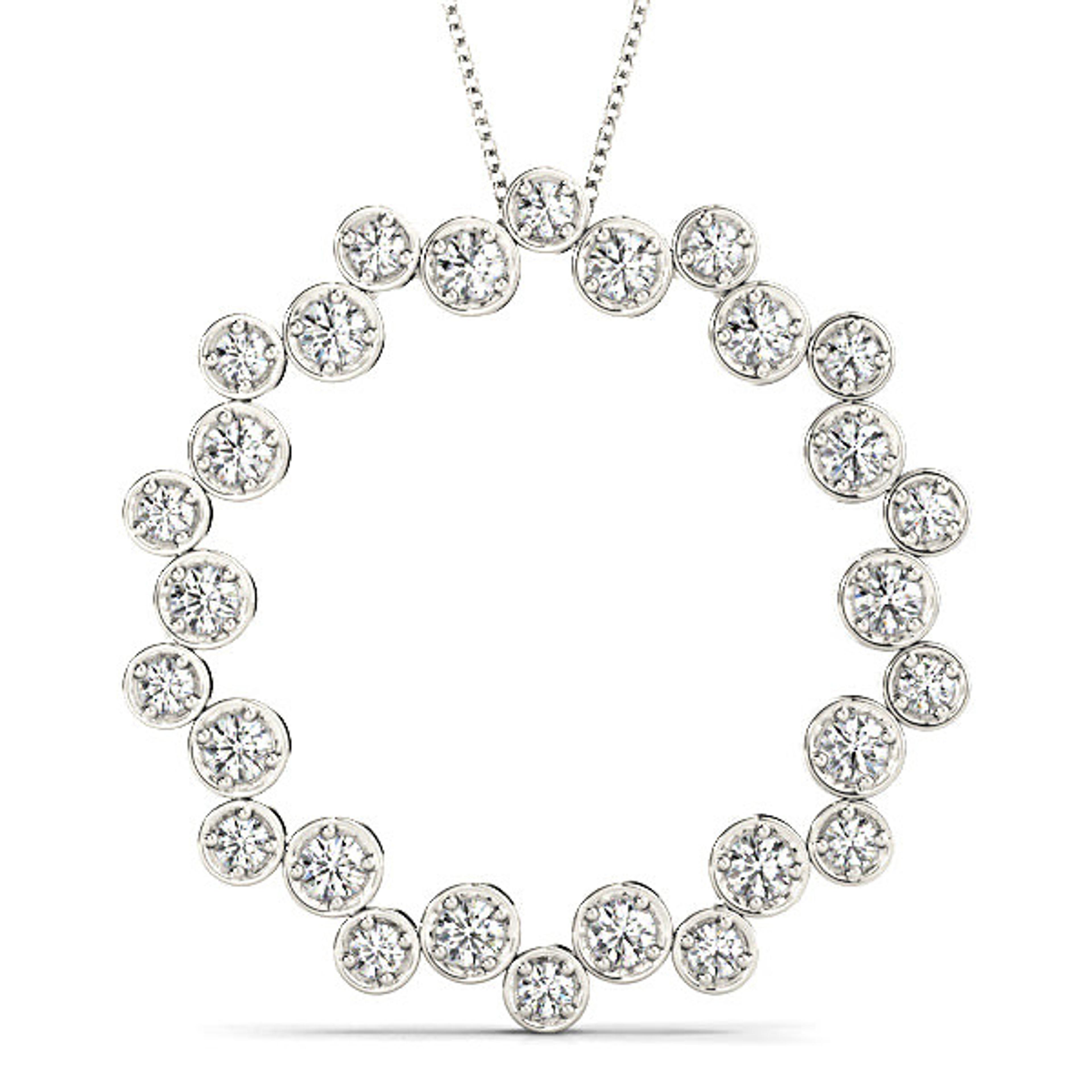 1.00 ctw Diamond Circle Necklace Pendant-VIRABYANI