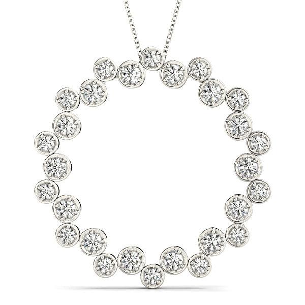 1.00 ctw Diamond Circle Necklace Pendant-VIRABYANI