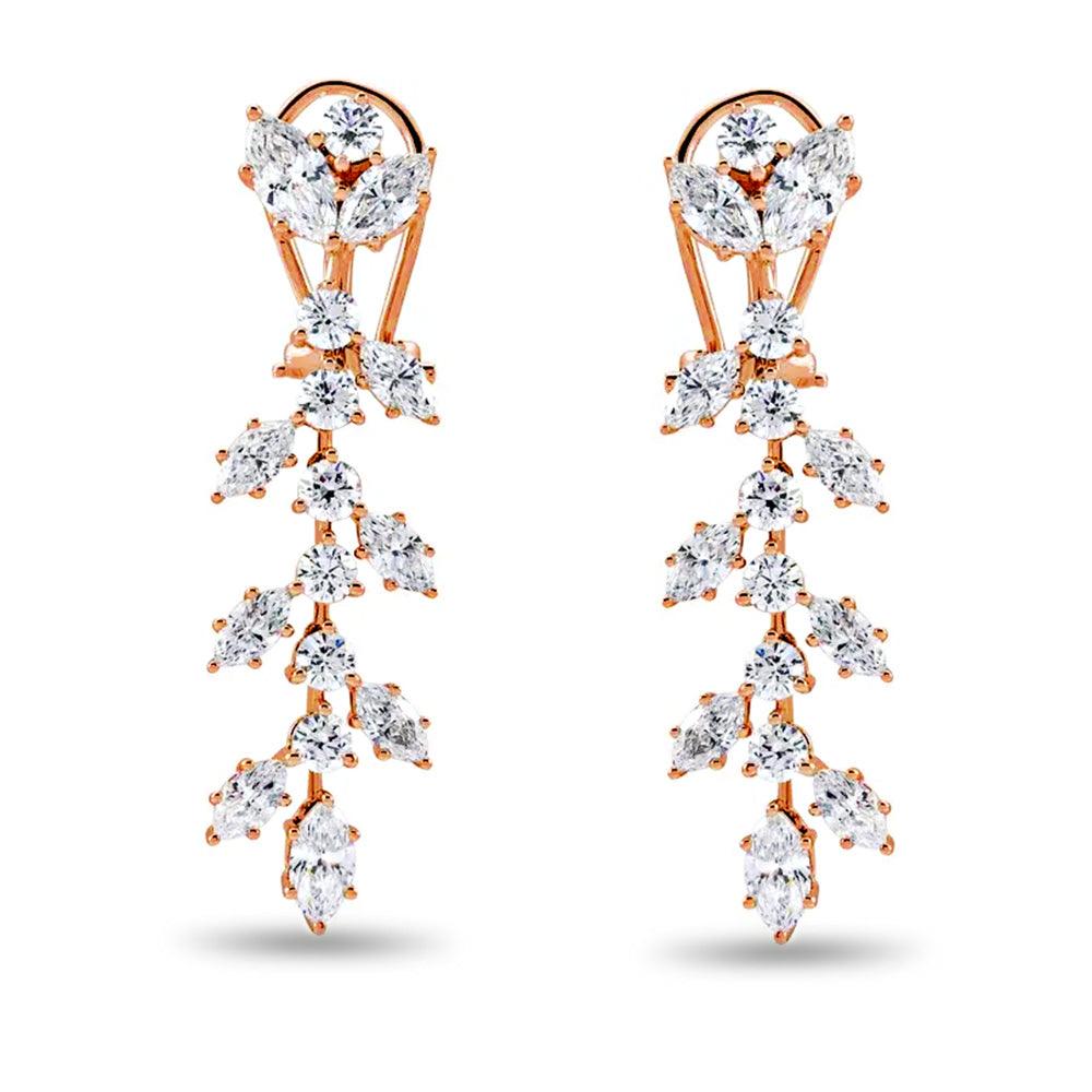4.25 ct. Marquise Diamond Drop Earrings Flower Design