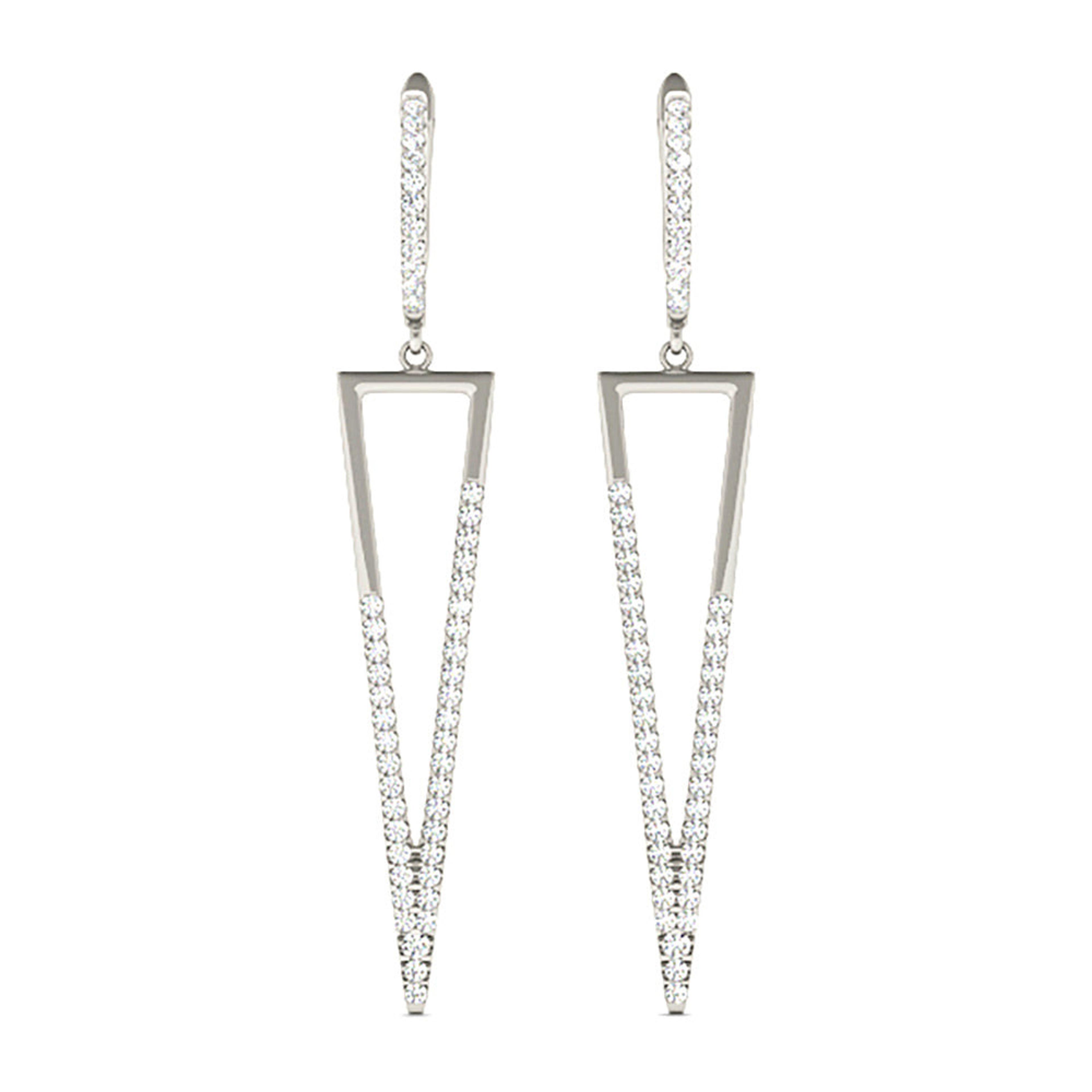 0.62 ctw Diamond Drop Modern Earrings-VIRABYANI