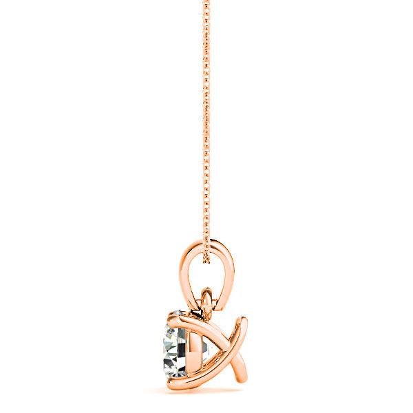 Trellis Setting Round Diamond Solitaire Necklace Pendant-VIRABYANI