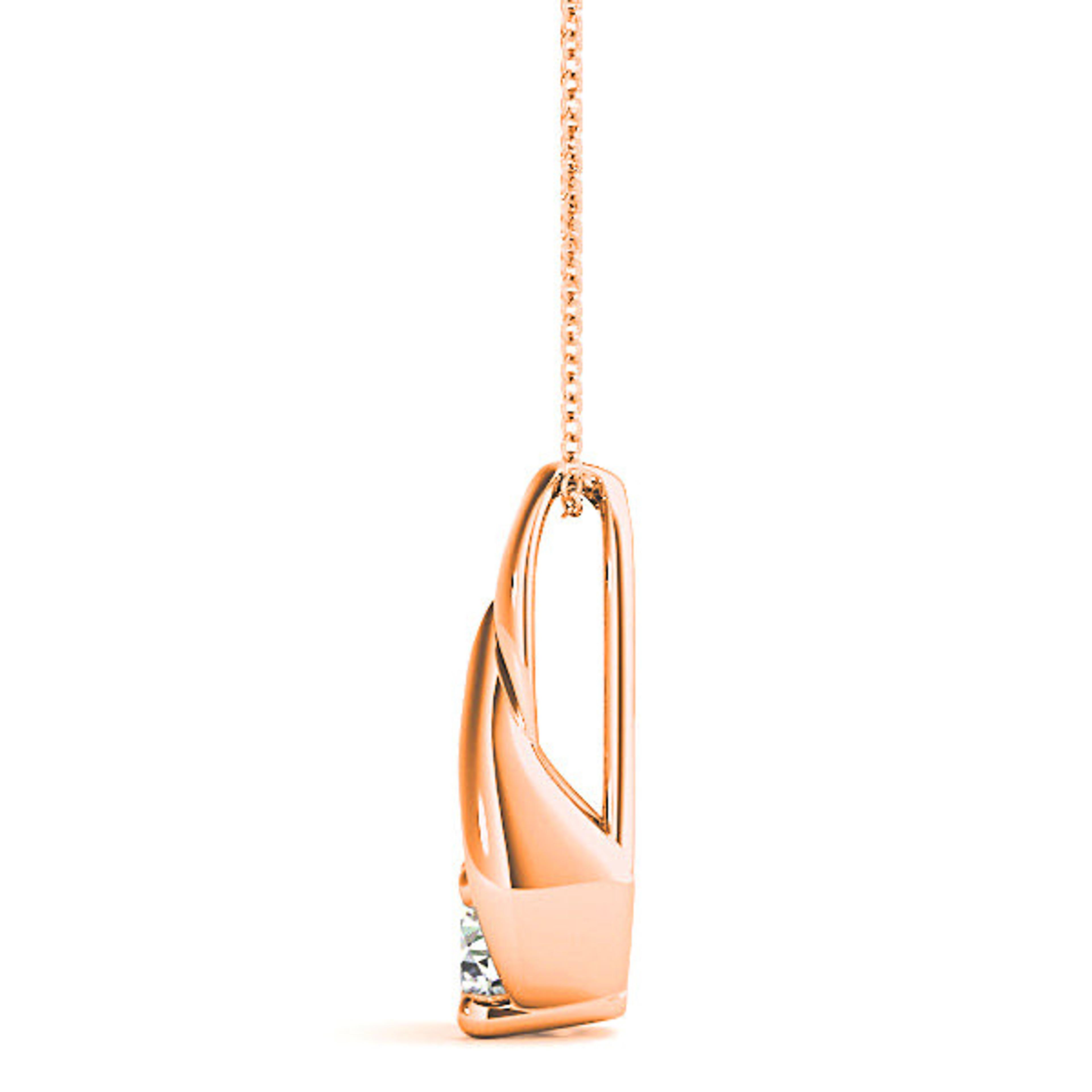 Tear Drop Round Diamond Solitaire Necklace Pendant-VIRABYANI