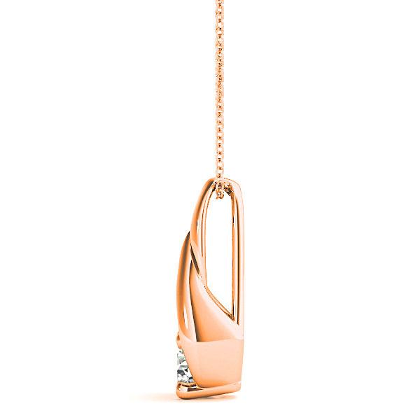 Tear Drop Round Diamond Solitaire Necklace Pendant-VIRABYANI