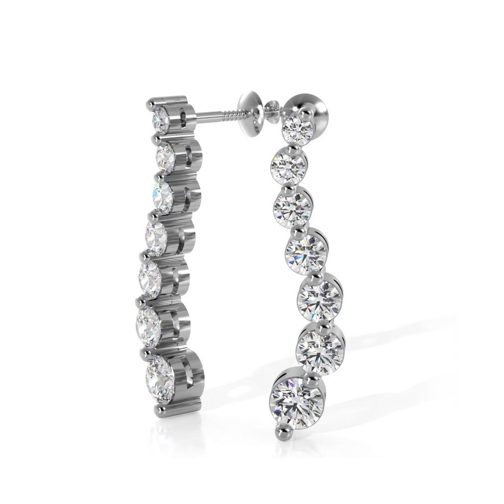 1.00 ctw. Round Diamond Journey Earrings