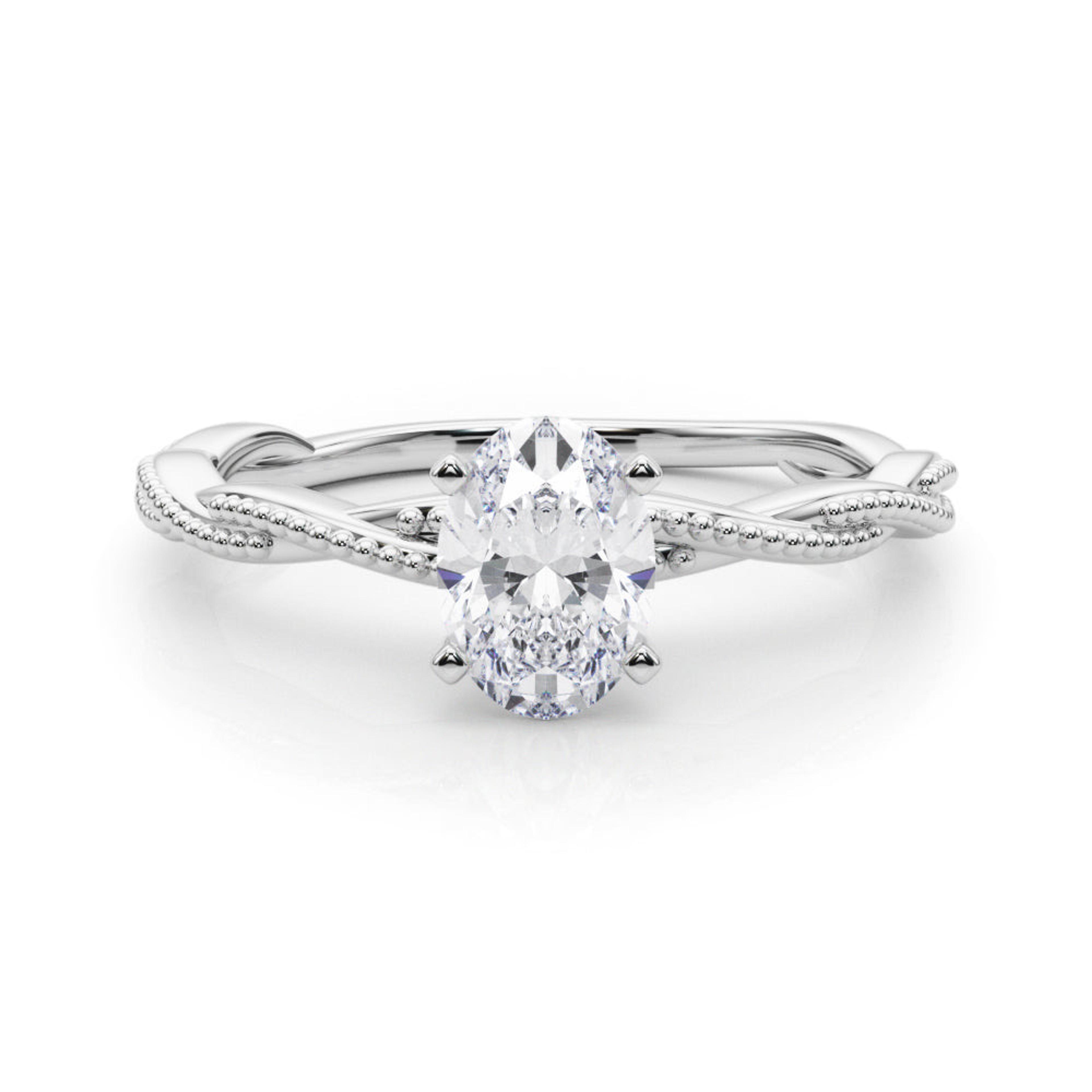Anastasia Twisted Vine Oval Diamond Solitaire Engagement Ring